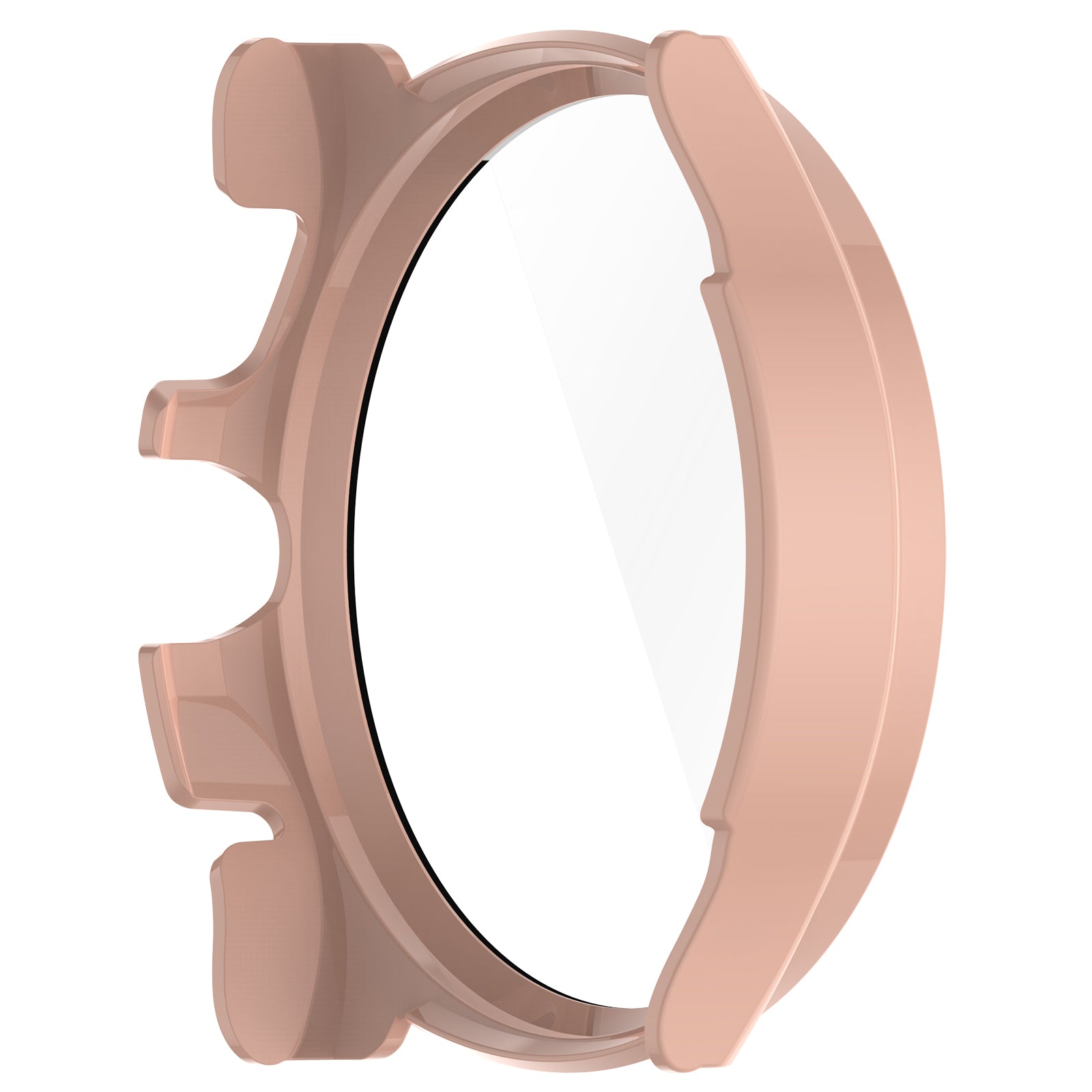 For TicWatch Pro 5 Hard PC Watch Case with Built-in Tempered Glass Screen Protector - Pink