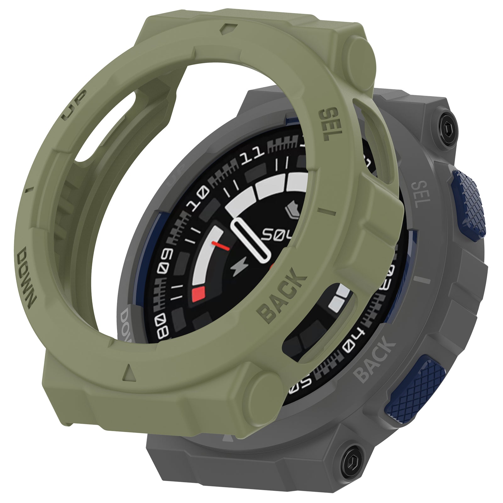 For Huami Amazfit Active Edge A2212 TPU Smartwatch Case Hollow Anti-collision Protective Frame - Green