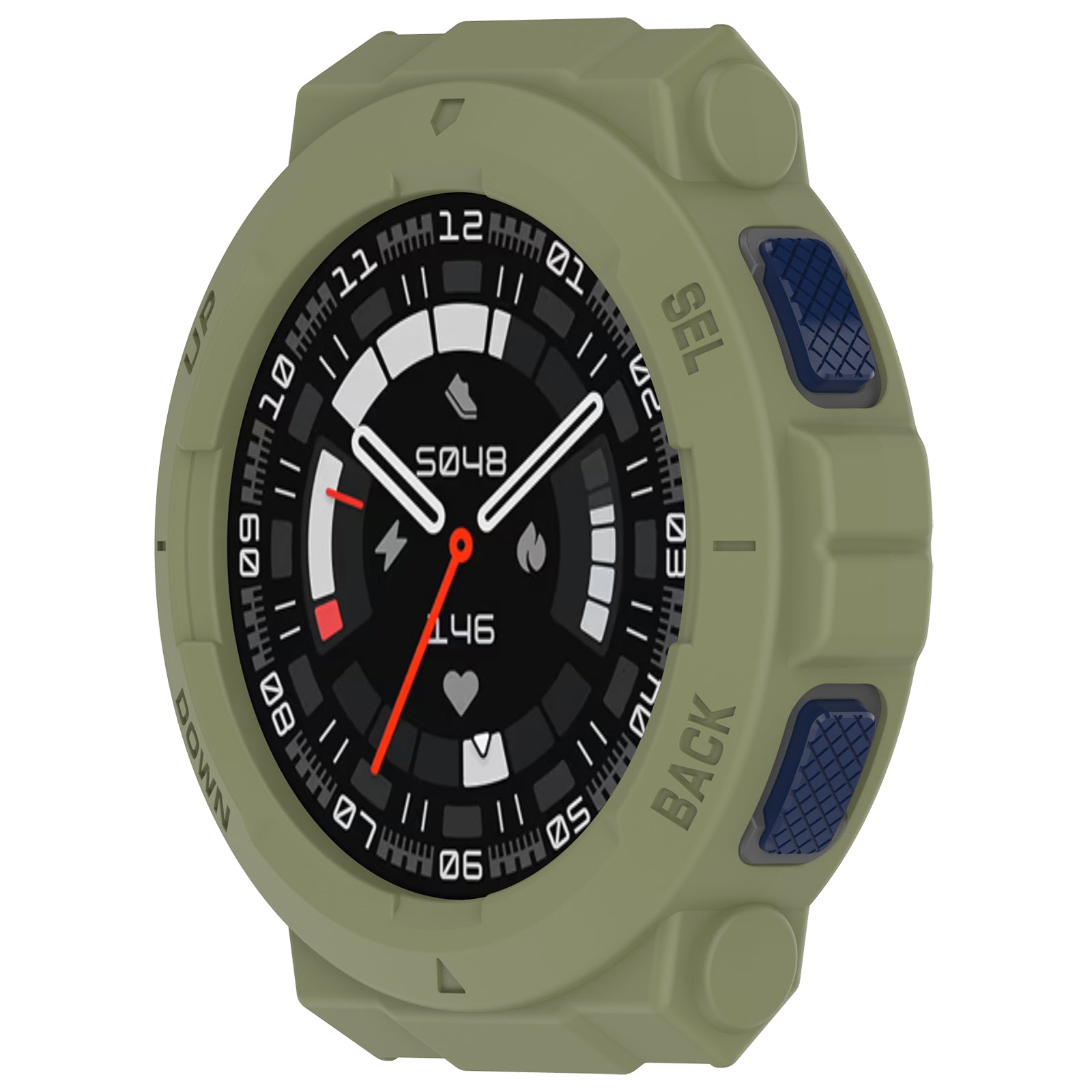 For Huami Amazfit Active Edge A2212 TPU Smartwatch Case Hollow Anti-collision Protective Frame - Green