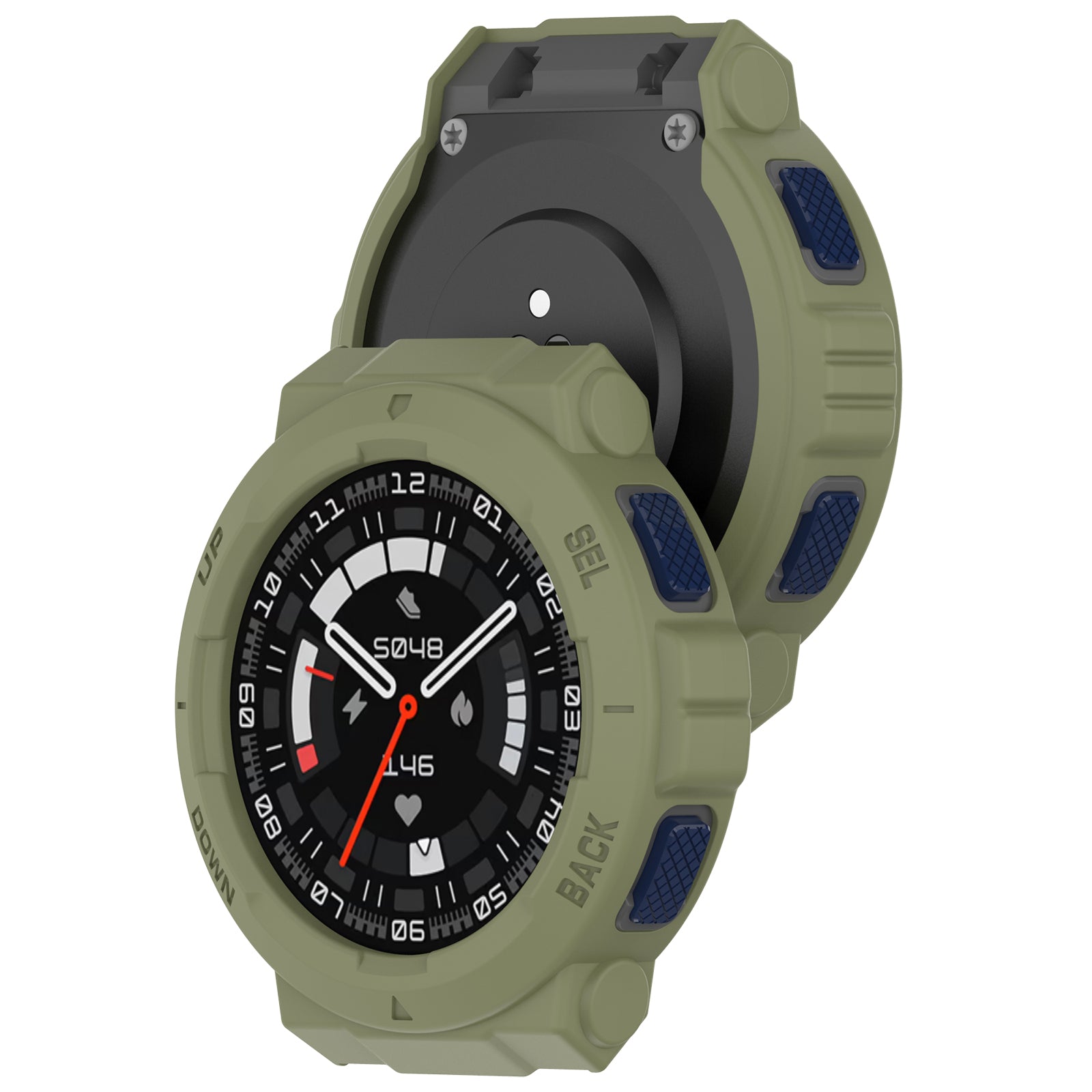 For Huami Amazfit Active Edge A2212 TPU Smartwatch Case Hollow Anti-collision Protective Frame - Green