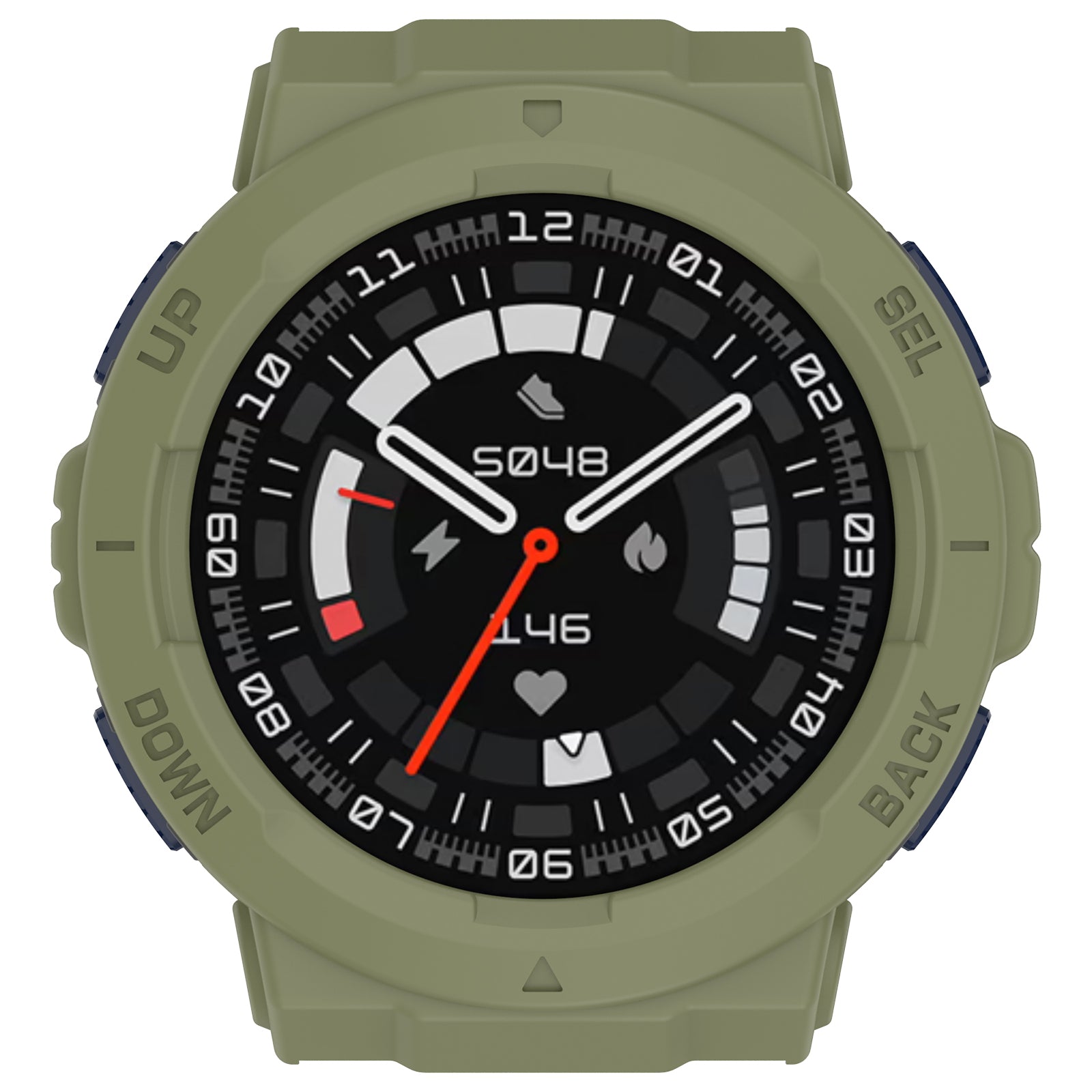 For Huami Amazfit Active Edge A2212 TPU Smartwatch Case Hollow Anti-collision Protective Frame - Green