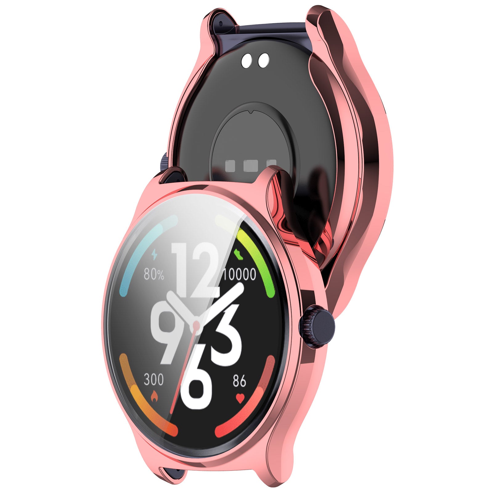 For Haylou Solar Lite R001 Anti-scratch Watch Case All-inclusive TPU Protective Cover - Electroplating Pink Gold