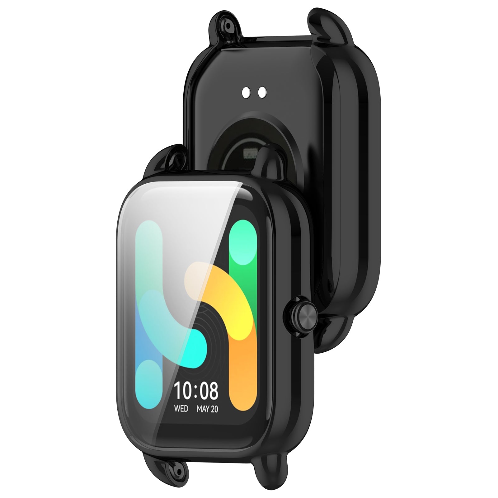 For Haylou RS4 Plus LS11 / LS12 TPU Watch Case Anti-collision All-inclusive Protective Cover - Electroplating Black