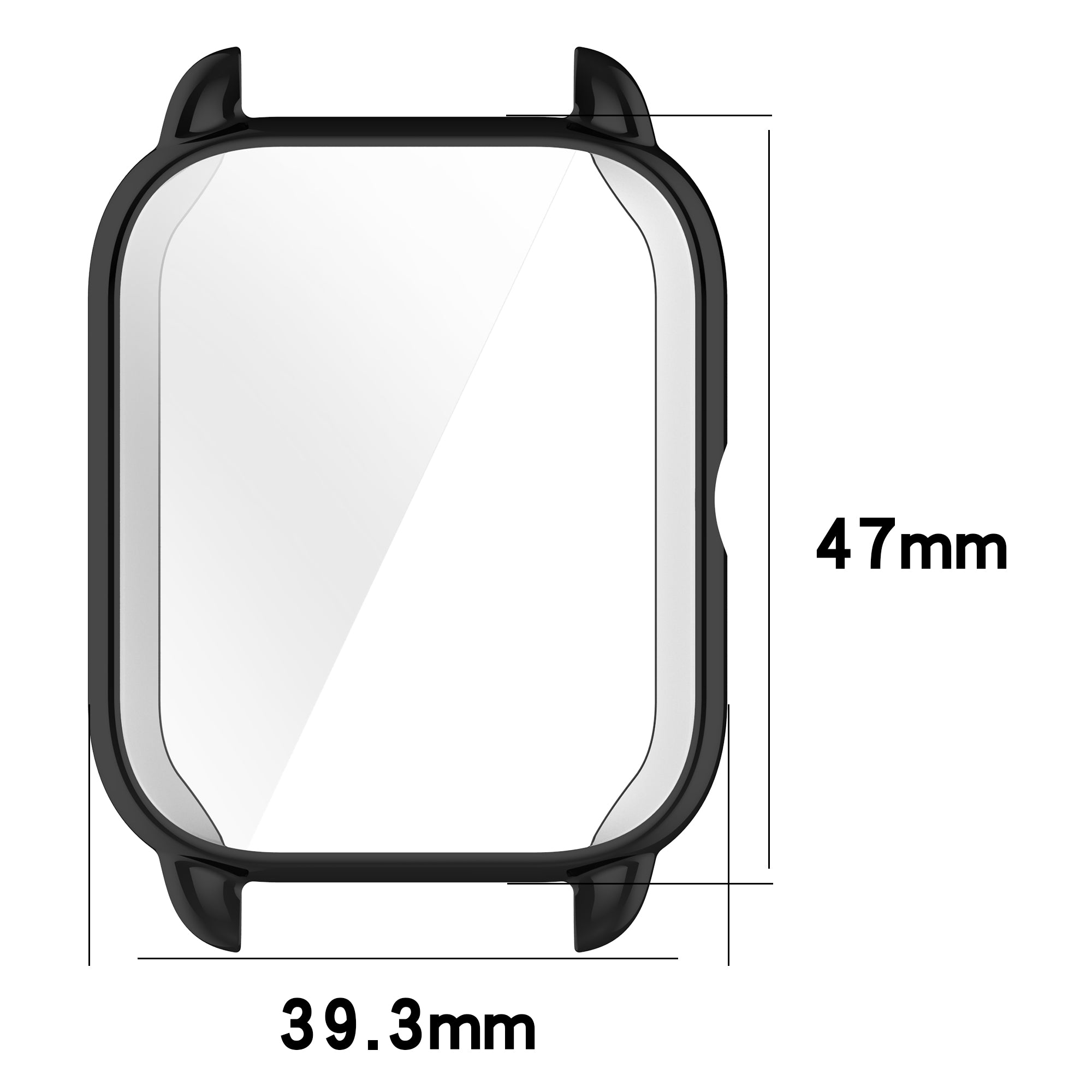 For Haylou RS4 Plus LS11 / LS12 TPU Watch Case Anti-collision All-inclusive Protective Cover - Electroplating Black