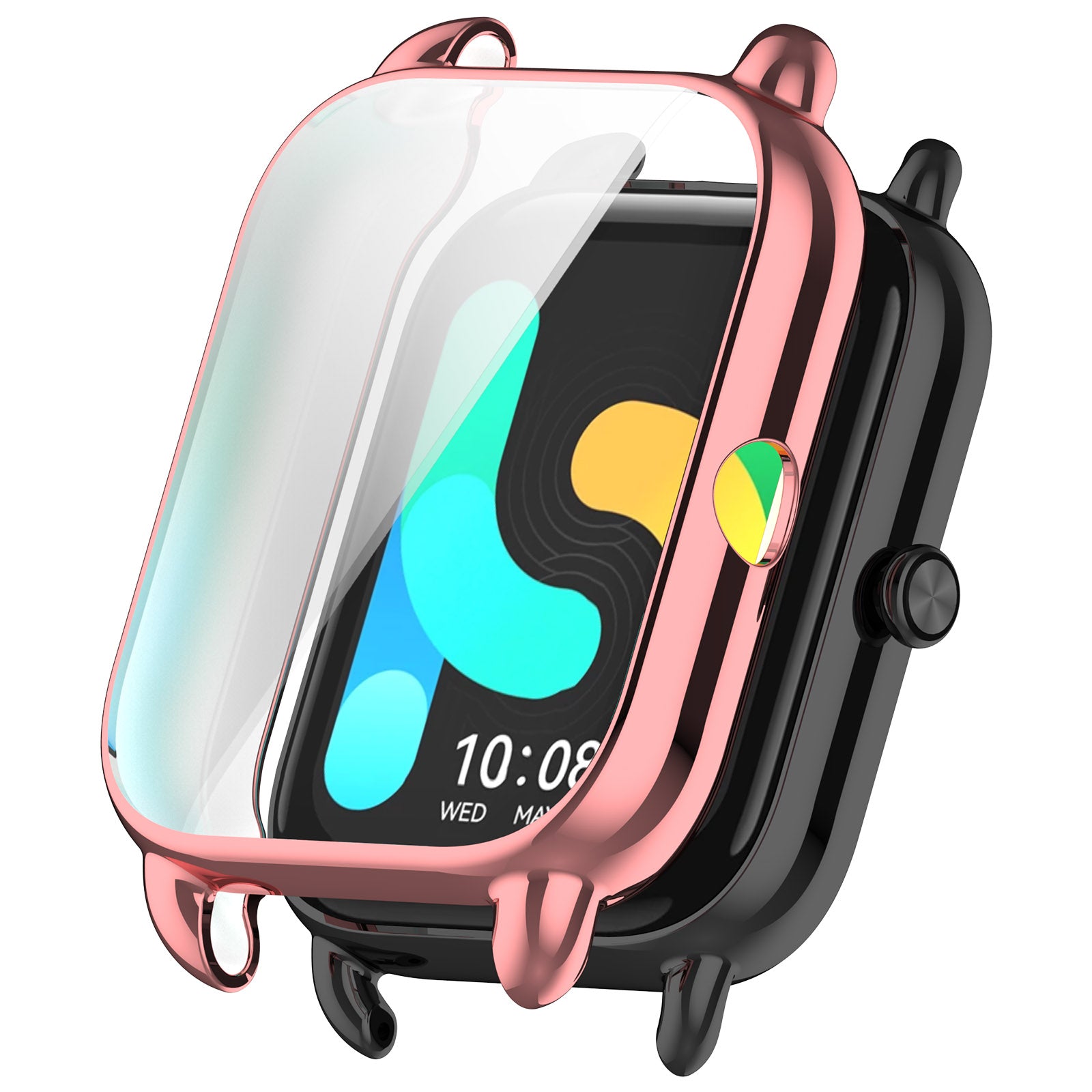 For Haylou RS4 Plus LS11 / LS12 TPU Watch Case Anti-collision All-inclusive Protective Cover - Electroplating Black