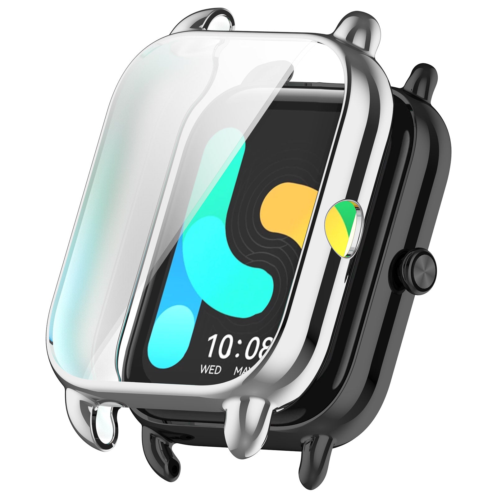For Haylou RS4 Plus LS11 / LS12 TPU Watch Case Anti-collision All-inclusive Protective Cover - Electroplating Black