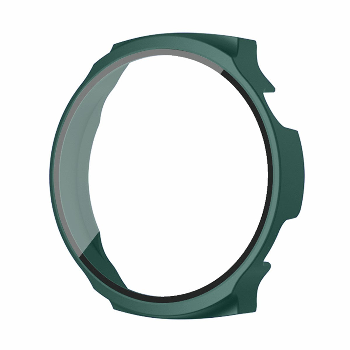 For Aigo V8 Watch Case Hard PC Scratch-proof Protective Cover with Tempered Glass Film - Midnight Green