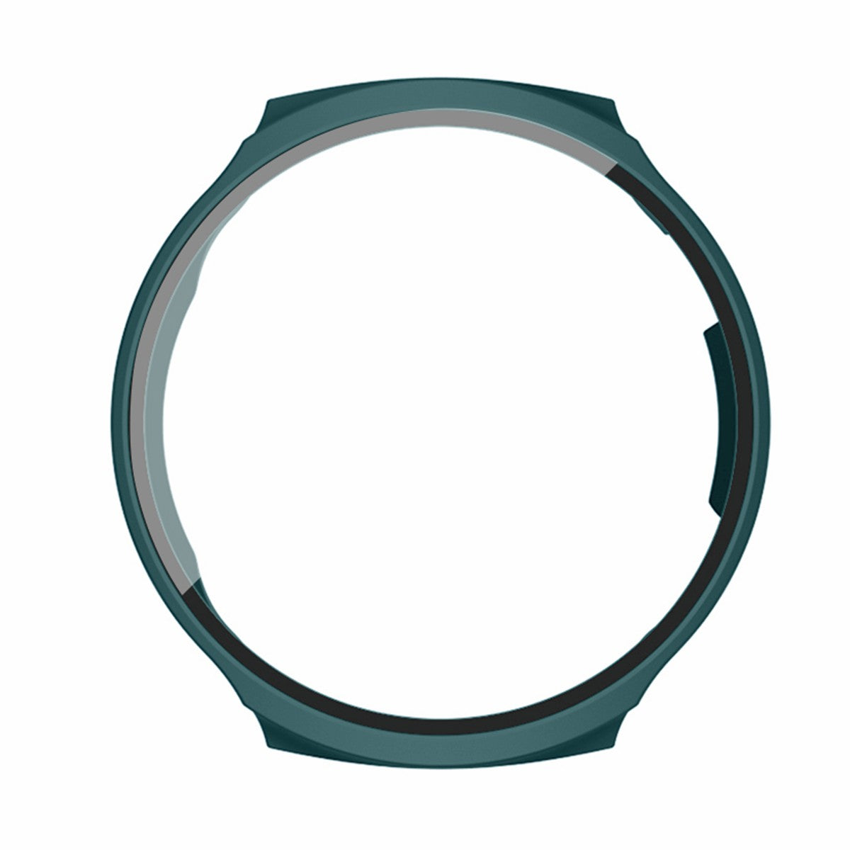 For Aigo V8 Watch Case Hard PC Scratch-proof Protective Cover with Tempered Glass Film - Midnight Green