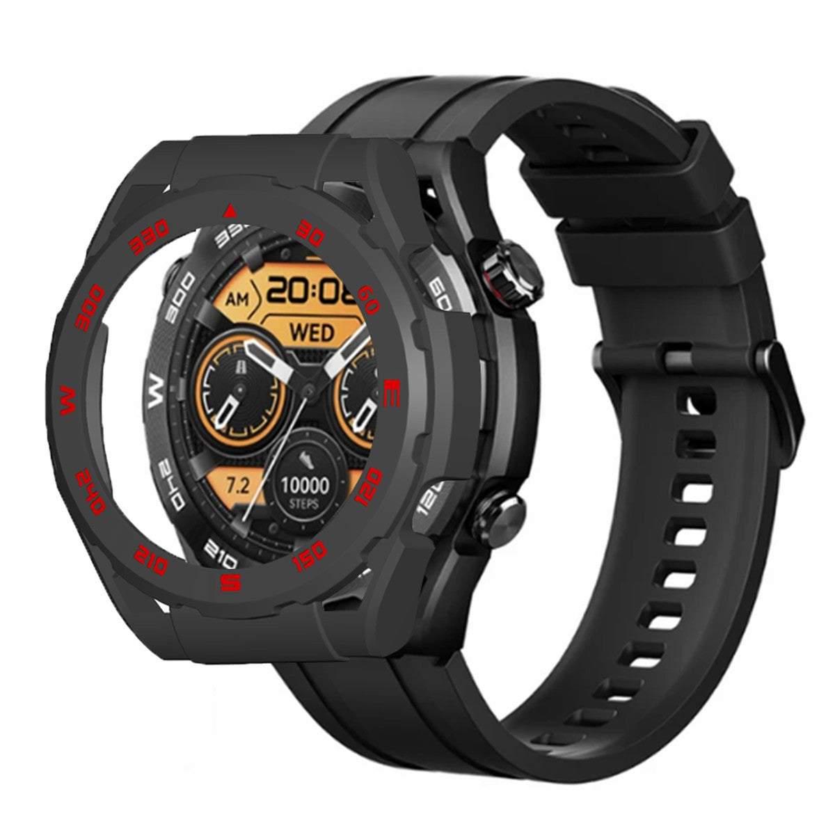 For Haylou Watch R8 Hard PC Watch Frame Case Anti-scratch Protective Cover - Midnight Green