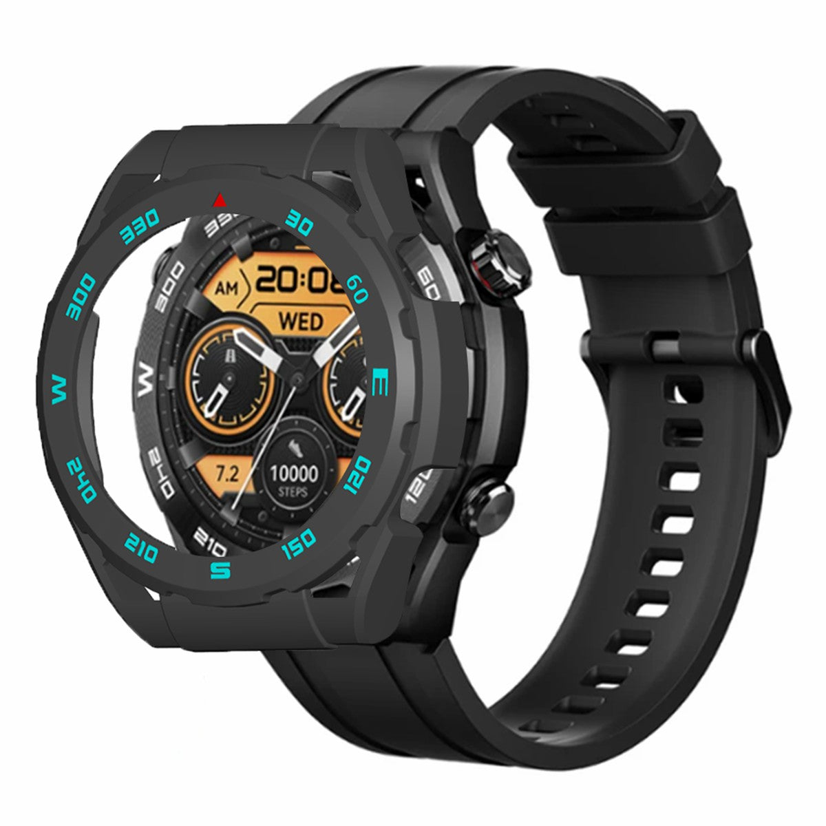 For Haylou Watch R8 Hard PC Watch Frame Case Anti-scratch Protective Cover - Midnight Green