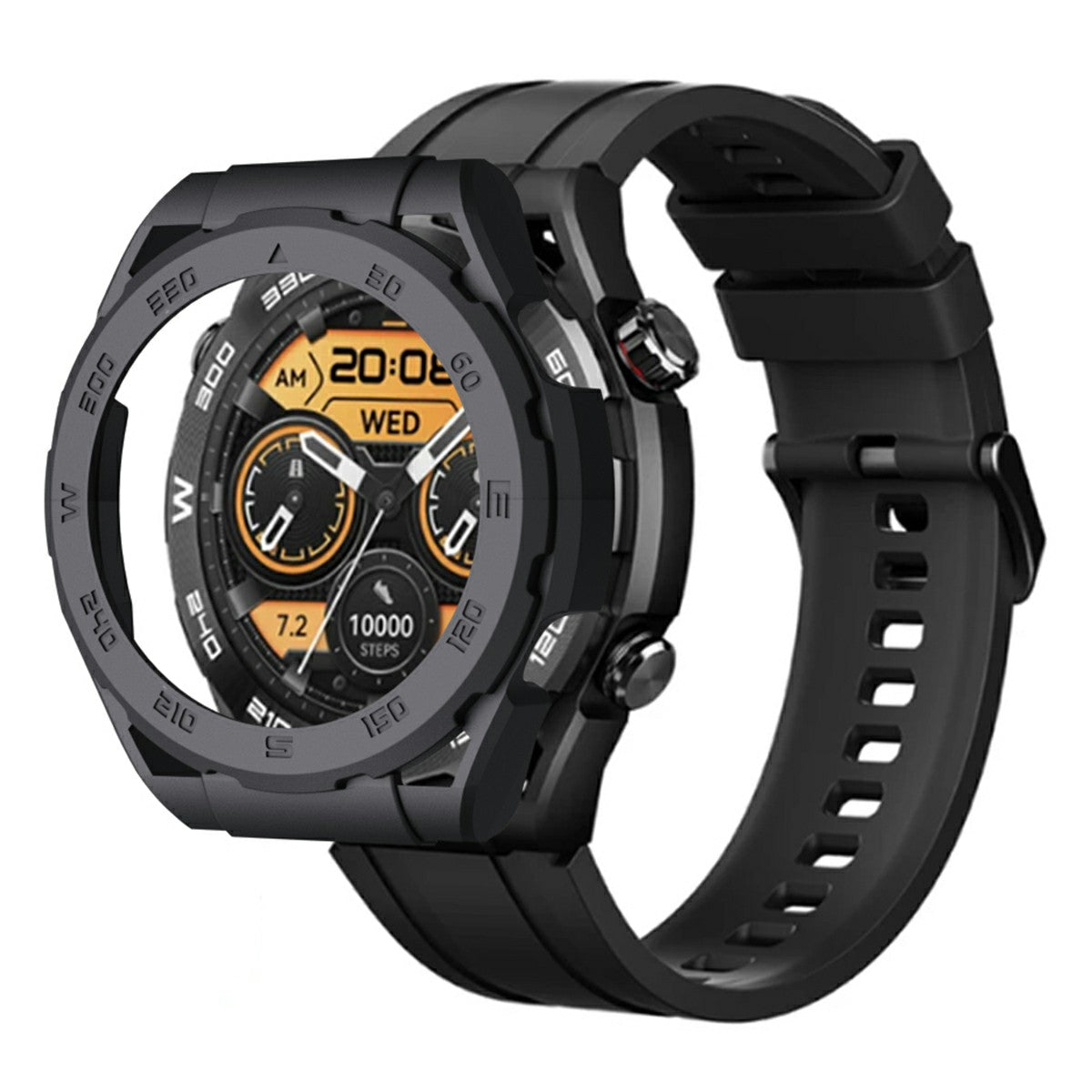 For Haylou Watch R8 Hard PC Watch Frame Case Anti-scratch Protective Cover - Midnight Green