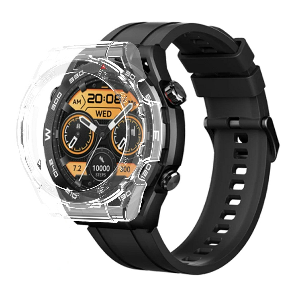 For Haylou Watch R8 Hard PC Watch Frame Case Anti-scratch Protective Cover - Midnight Green