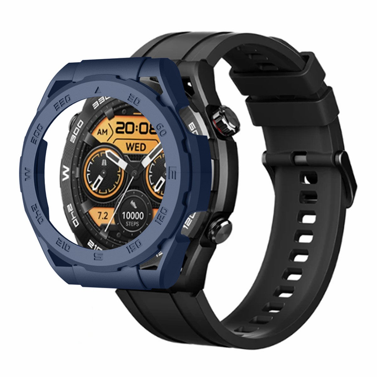 For Haylou Watch R8 Hard PC Watch Frame Case Anti-scratch Protective Cover - Midnight Green