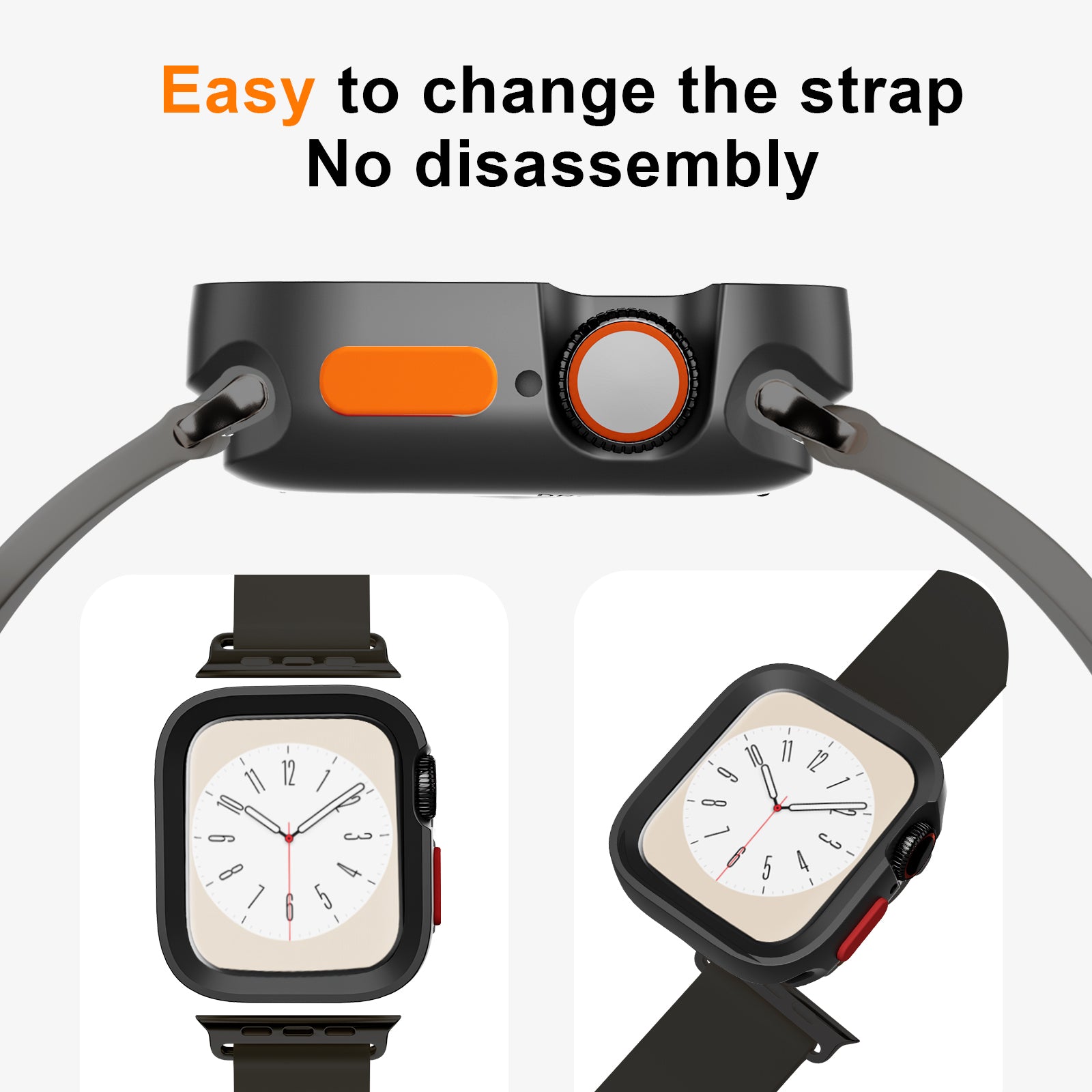 For Apple Watch Ultra 2 / Ultra 49mm Watch Case Drop-proof Hollow TPU Watch Cover - Matte Black