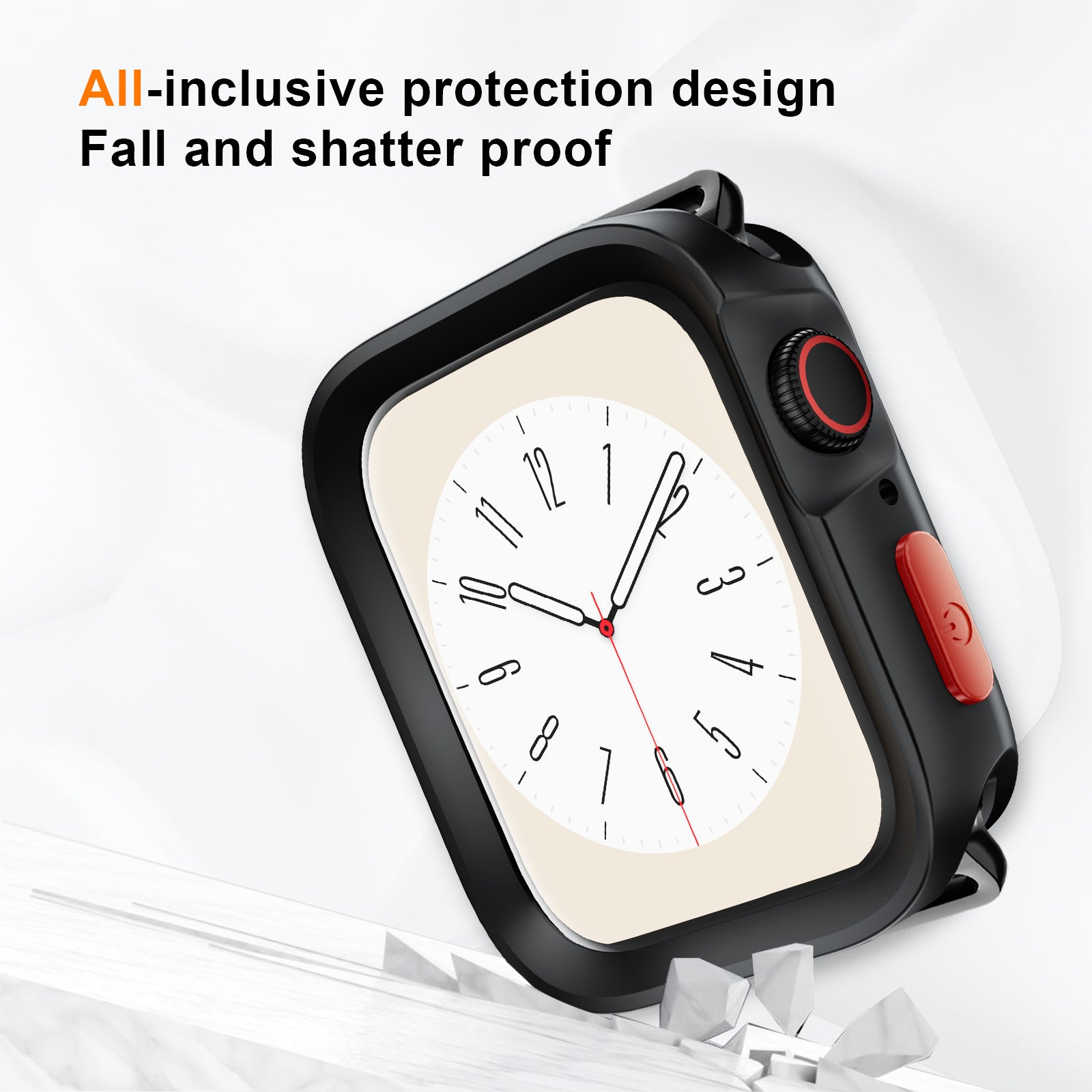 For Apple Watch Ultra 2 / Ultra 49mm Watch Case Drop-proof Hollow TPU Watch Cover - Matte Black