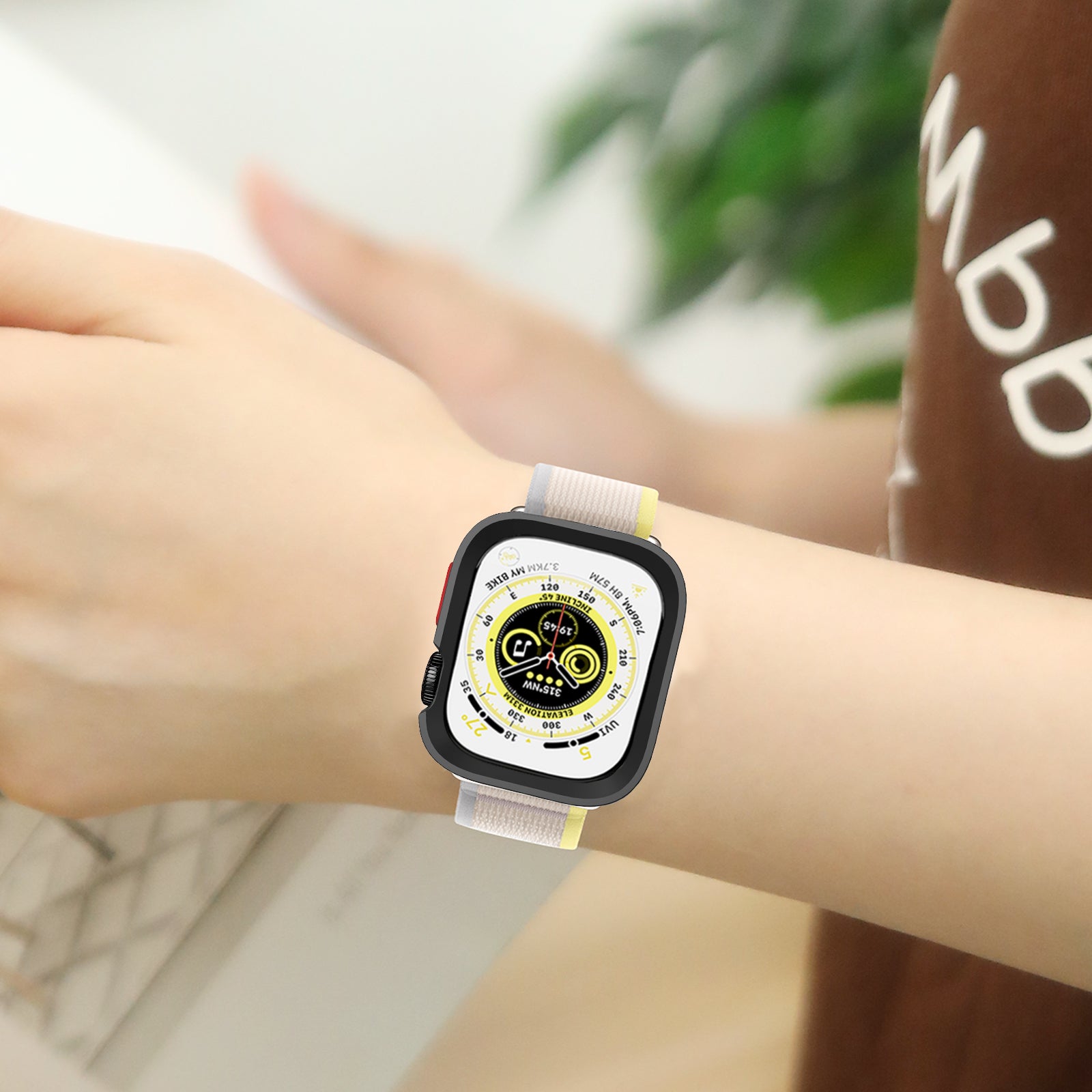 For Apple Watch Ultra 2 / Ultra 49mm Watch Case Drop-proof Hollow TPU Watch Cover - Matte Black