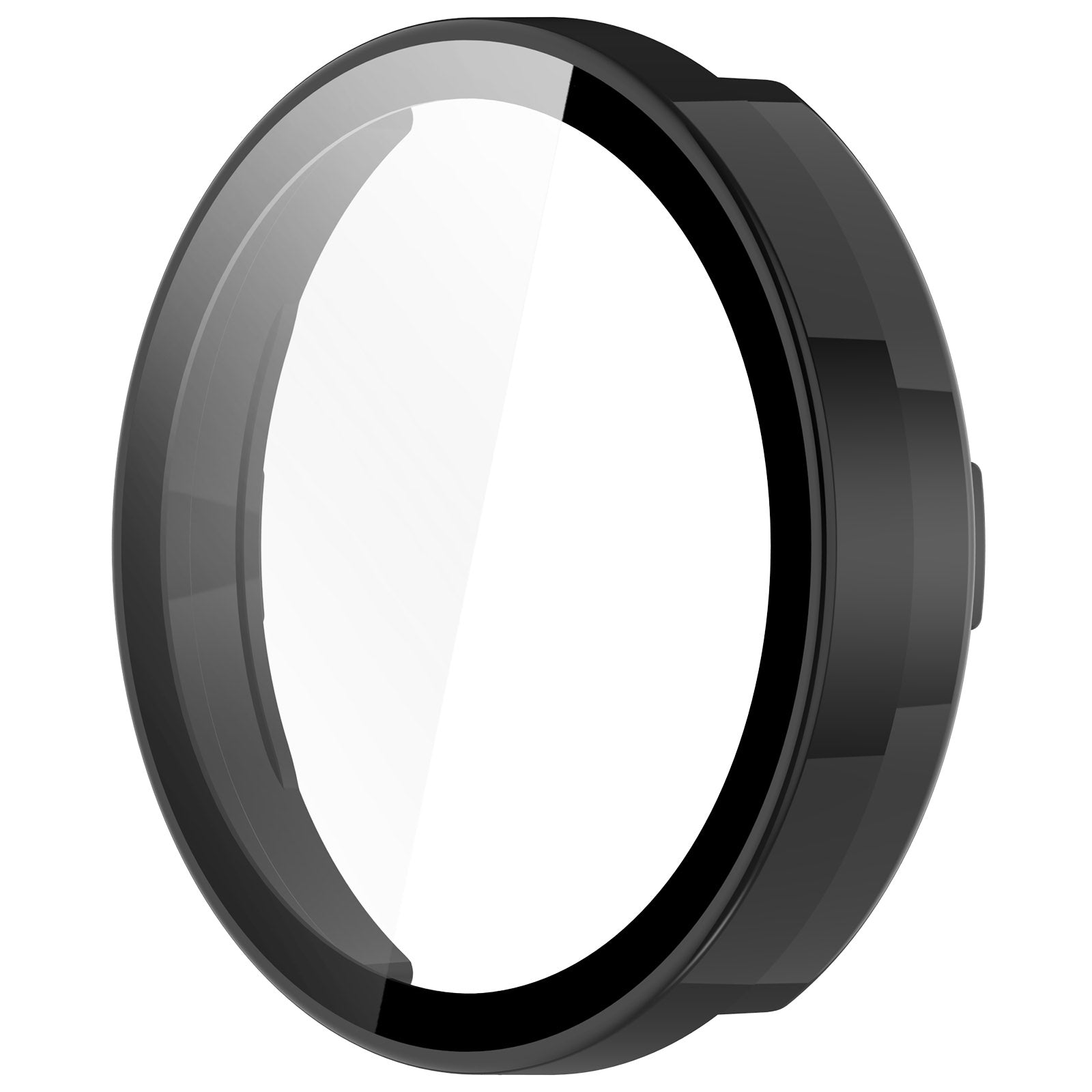 For Garmin Lily 2 Hard PC Watch Protection Case Cover with Tempered Glass Screen Film - Black