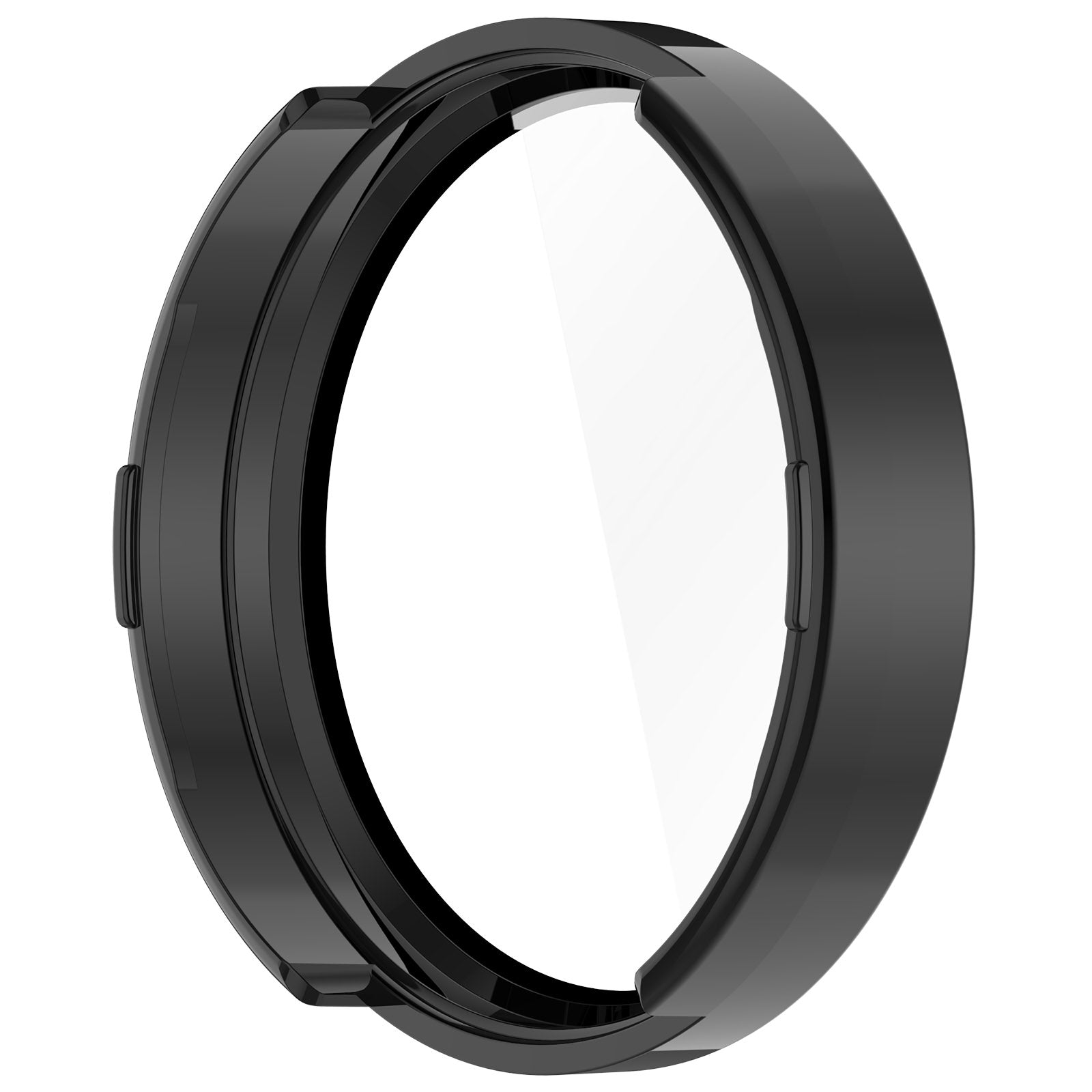 For Garmin Lily 2 Hard PC Watch Protection Case Cover with Tempered Glass Screen Film - Black