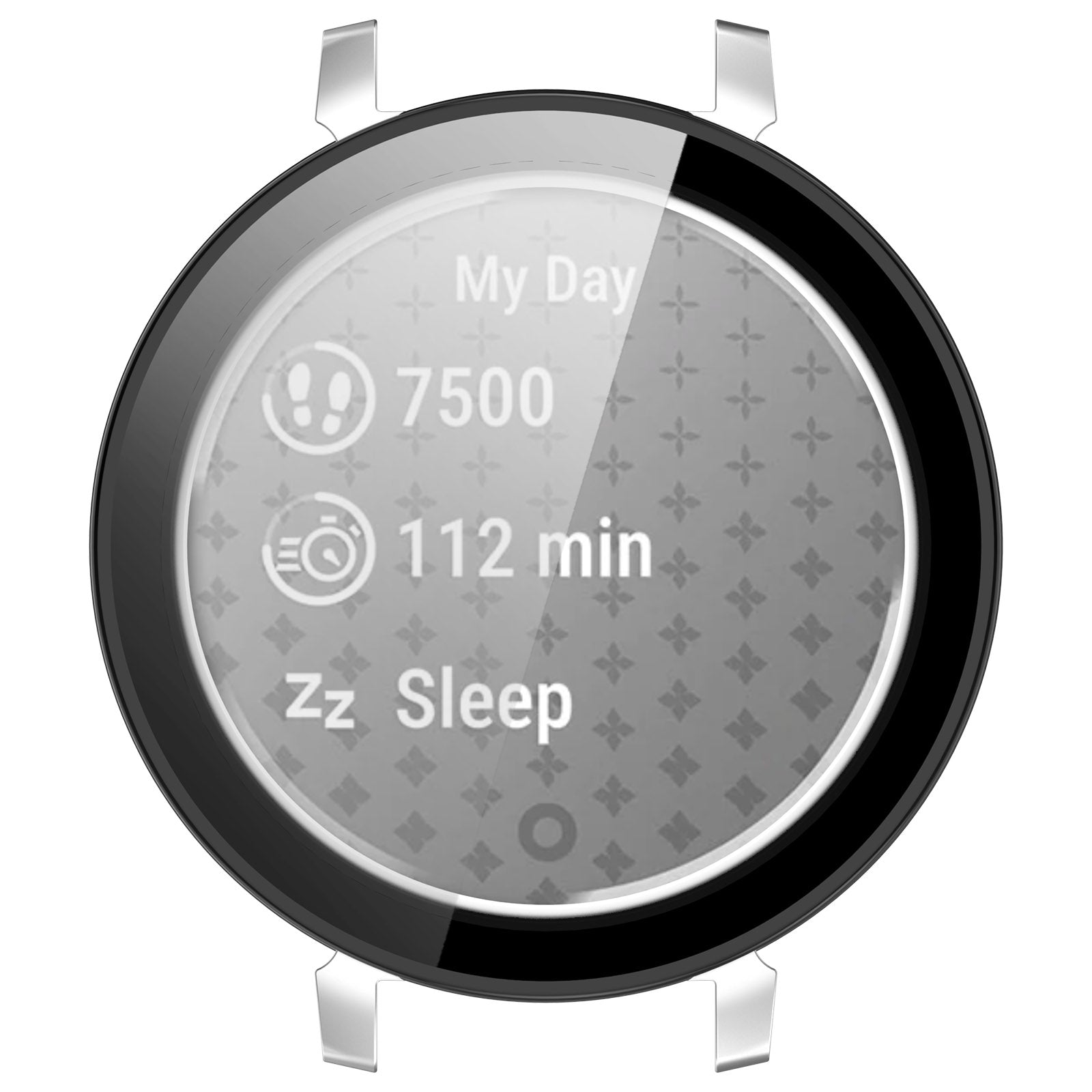 For Garmin Lily 2 Hard PC Watch Protection Case Cover with Tempered Glass Screen Film - Black