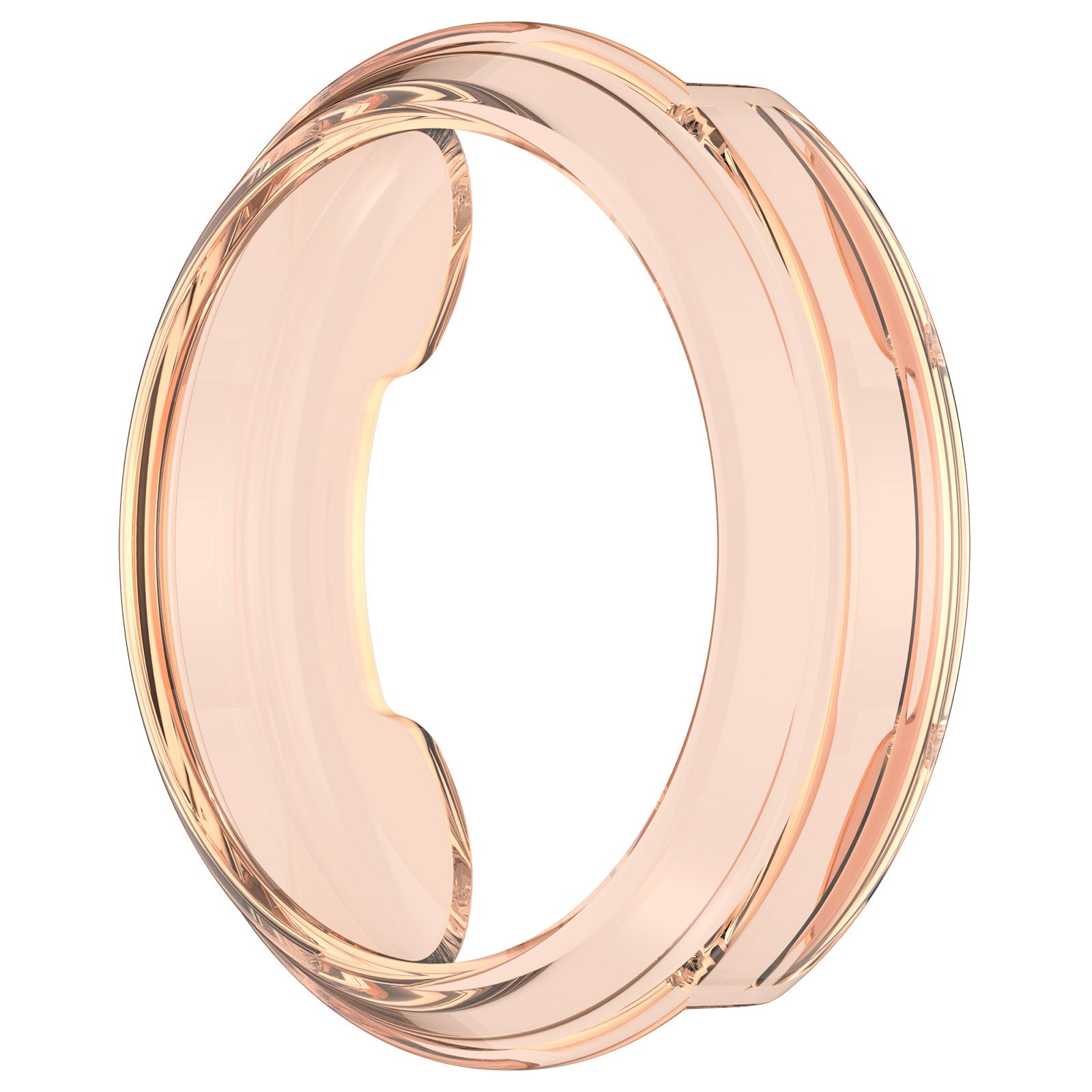 For Garmin Lily 2 Hollow-Out Shockproof TPU Watch Frame Case Smartwatch Protector - Transparent Pink