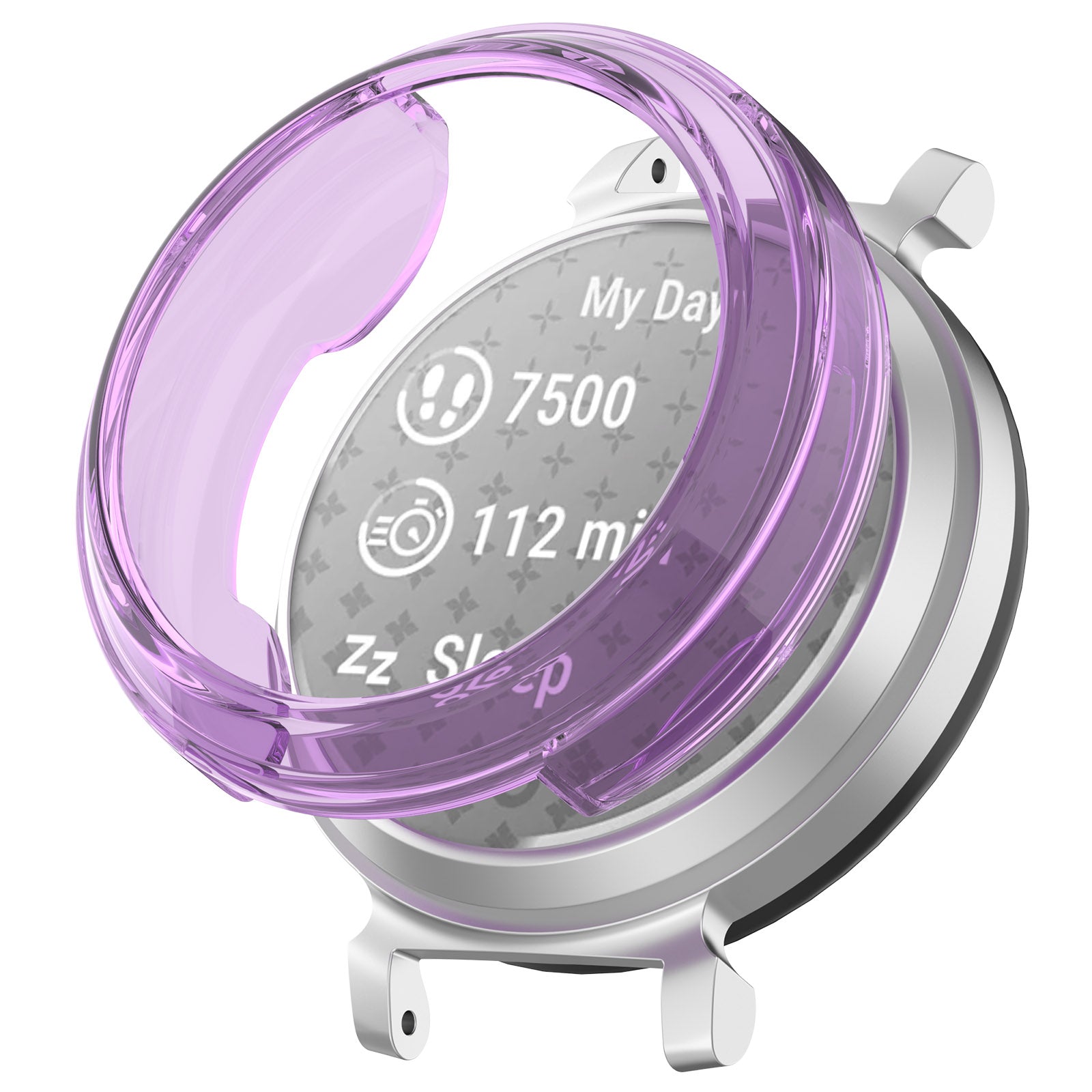 For Garmin Lily 2 Hollow-Out Shockproof TPU Watch Frame Case Smartwatch Protector - Transparent Pink