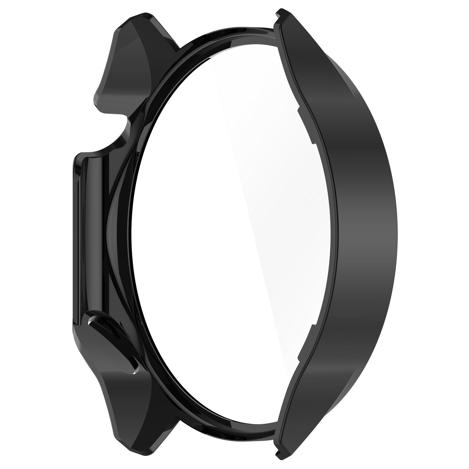 For Oppo Watch X / Watch 2 46mm Drop Protection PC Watch Frame Cover with Tempered Glass Screen Film - Black