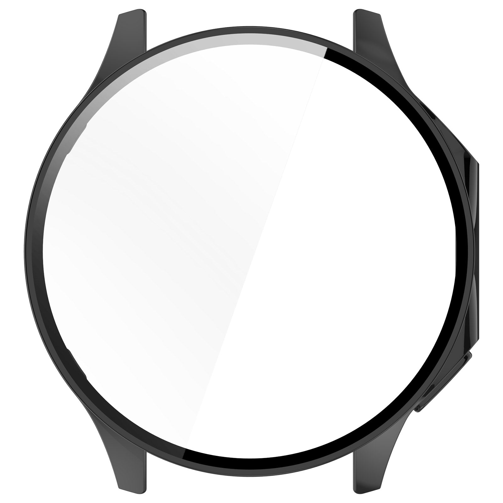 For Oppo Watch X / Watch 2 46mm Drop Protection PC Watch Frame Cover with Tempered Glass Screen Film - Black