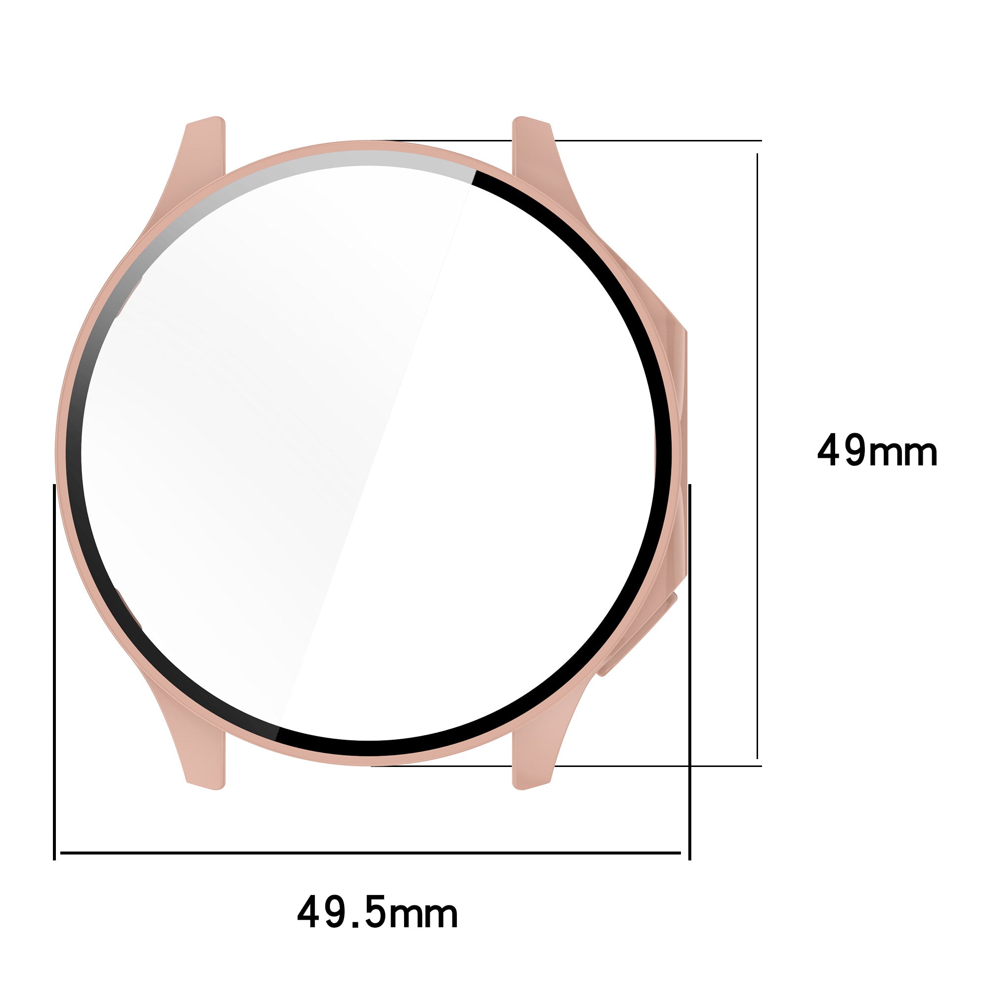 For Oppo Watch X / Watch 2 46mm Drop Protection PC Watch Frame Cover with Tempered Glass Screen Film - Black