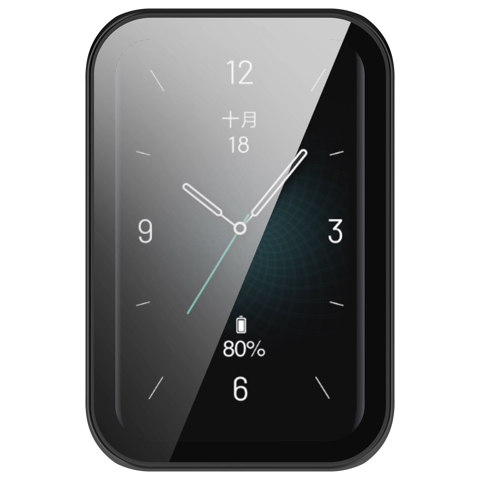 For Honor Band 9 Hard PC Watch Case Scratch Proof Cover with Tempered Glass Screen Film - Black