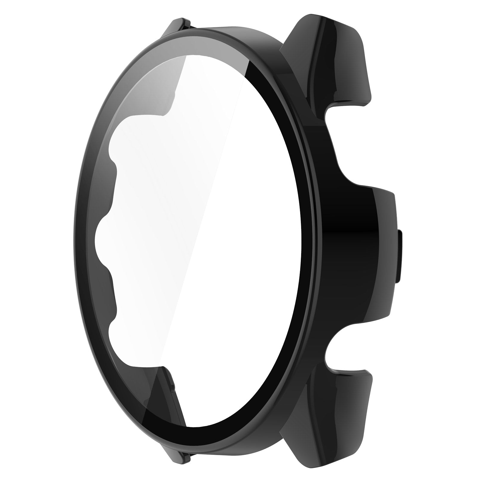 For Garmin Forerunner 165 / Forerunner 165 Music Hard PC Cover Watch Case with Tempered Glass Screen Film - Black