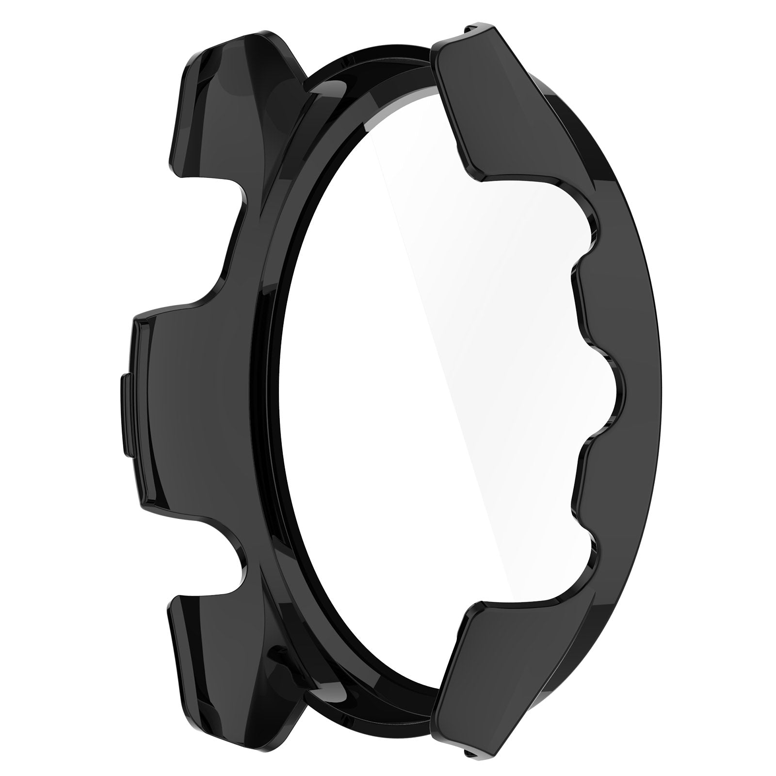 For Garmin Forerunner 165 / Forerunner 165 Music Hard PC Cover Watch Case with Tempered Glass Screen Film - Black