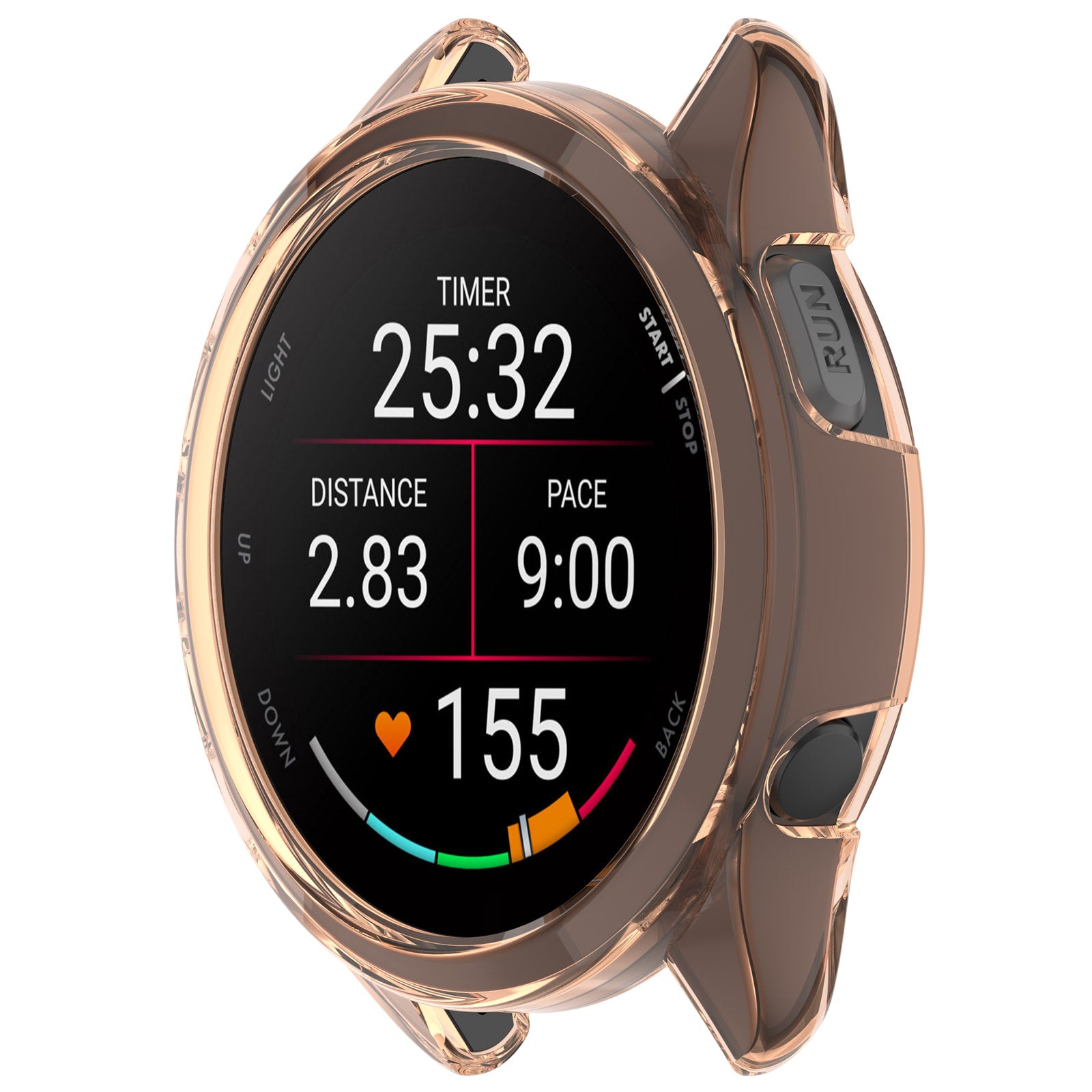 For Garmin Forerunner 165 / Forerunner 165 Music TPU Watch Frame Smartwatch Protector Case - Transparent Pink