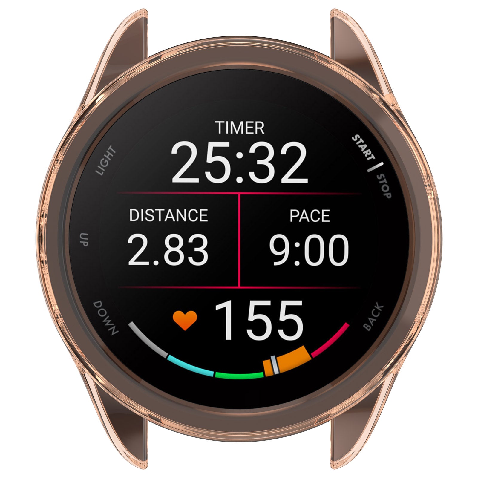 For Garmin Forerunner 165 / Forerunner 165 Music TPU Watch Frame Smartwatch Protector Case - Transparent Pink