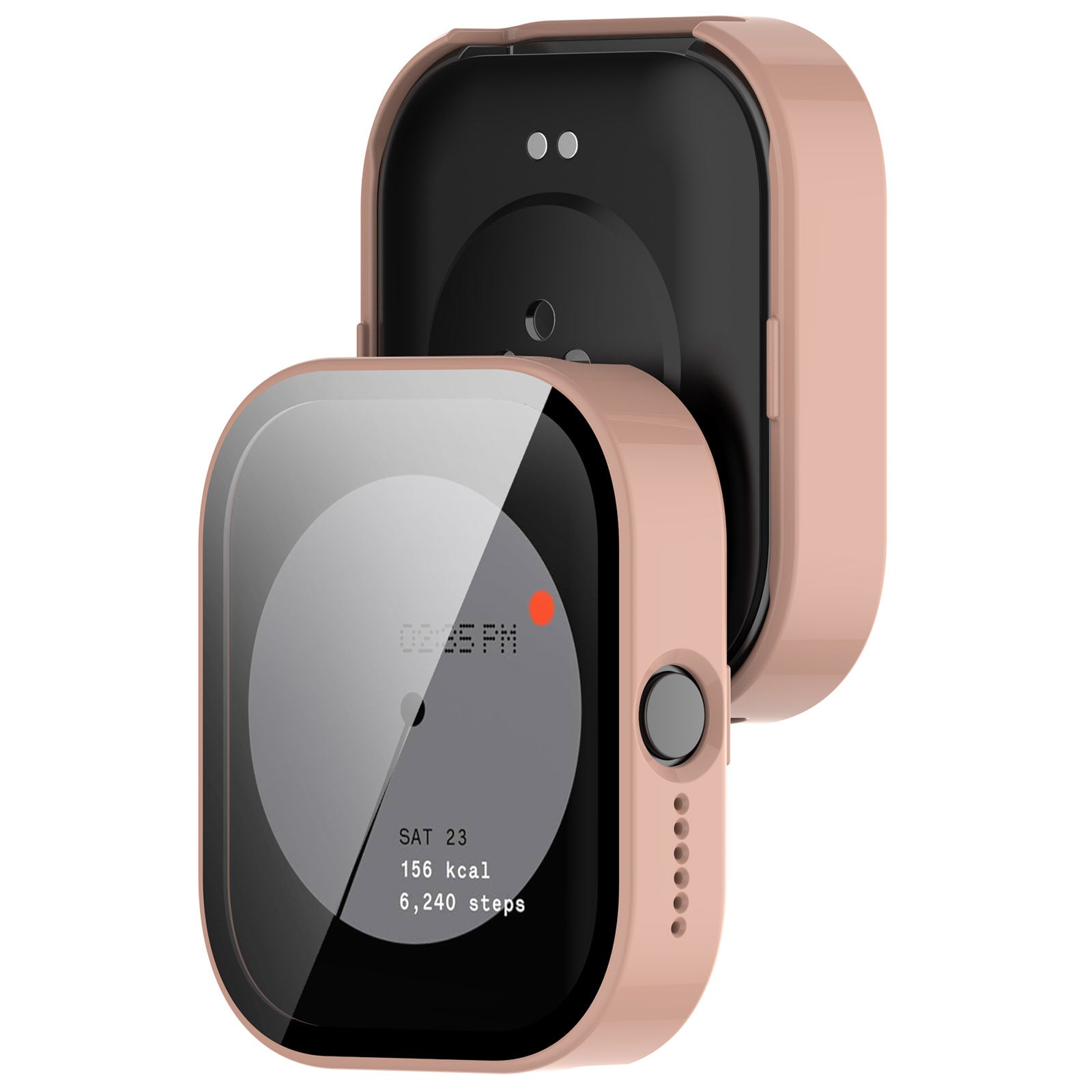 For CMF Watch Pro D395 Watch Cover PC+Tempered Film Watch Protective Case Anti-drop Protection - Sakura Pink