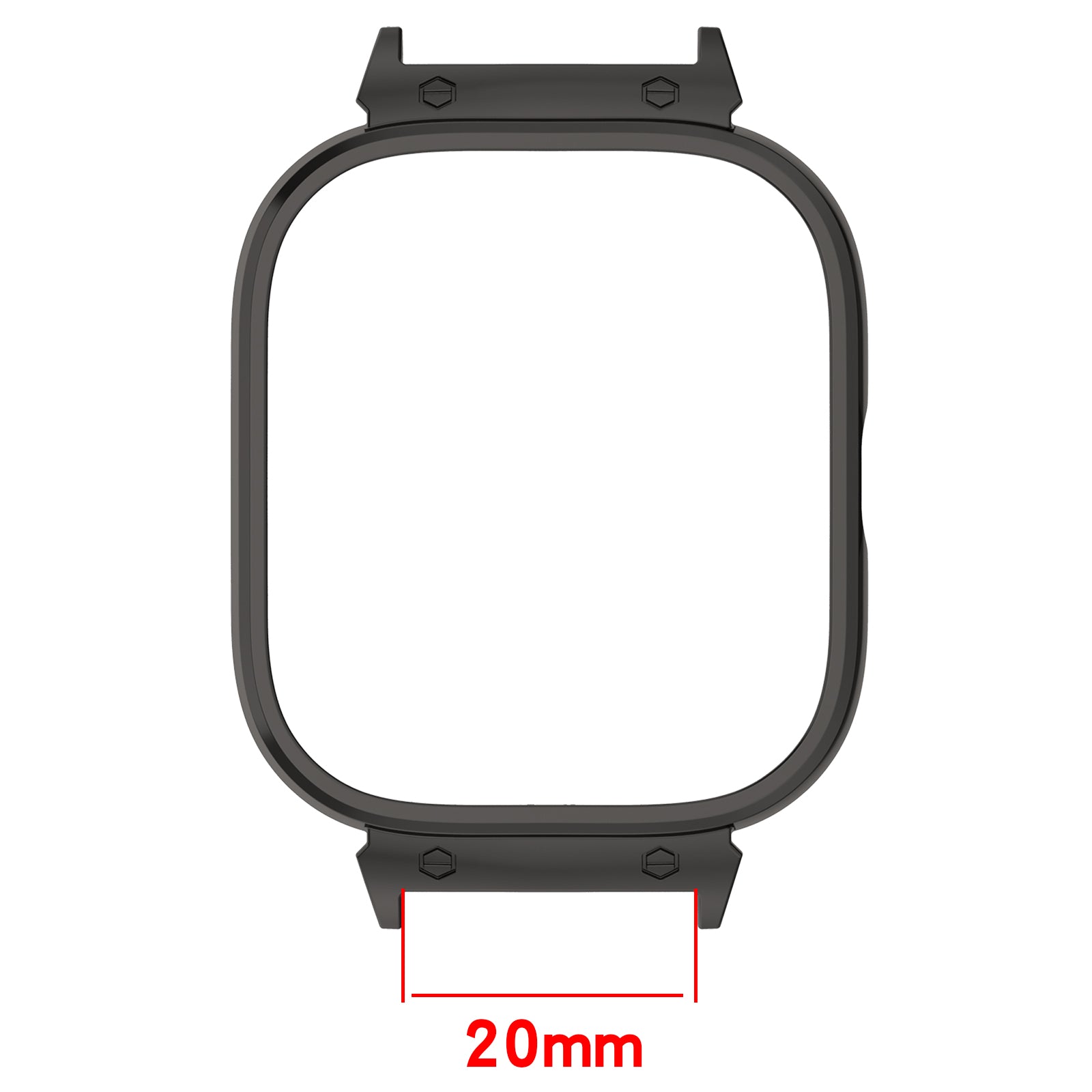 For CMF Watch Pro D395 Smart Watch Case Metal Watch Protective Cover 20mm Watch Protector - Black