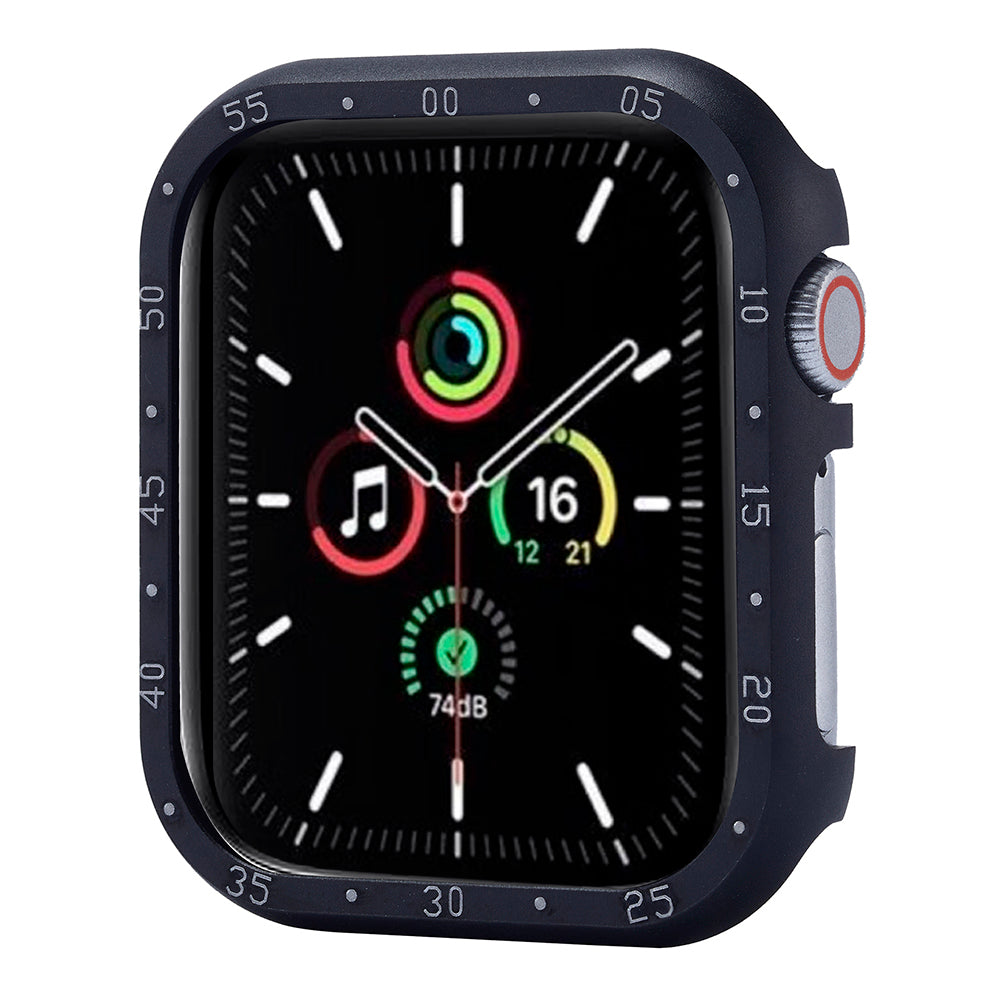 For Apple Watch Series 6 / 5 / 4 / SE (2022) / SE (2023) / SE 44mm Case Aluminum Alloy Hollow Watch Cover with Dial Plate - Gold