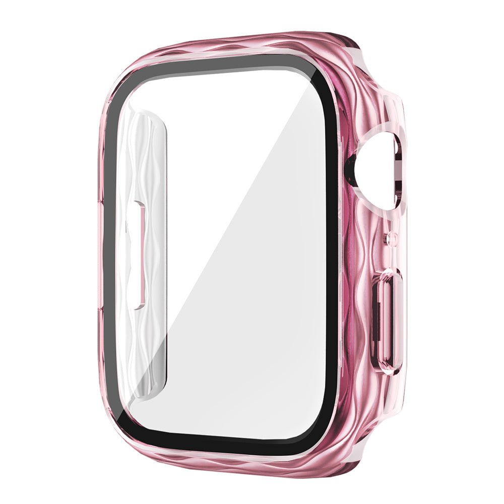 For Apple Watch Series 4 / 5 / 6 / SE / SE (2022) 44mm Hard PC Watch Case Cover with Tempered Glass Screen Film - Transparent Green