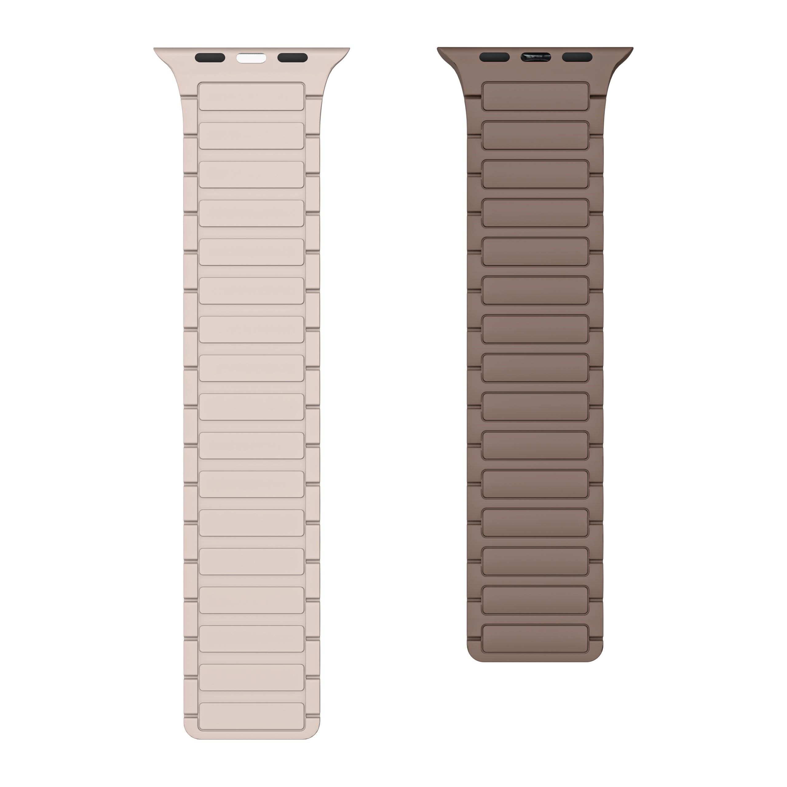 For Apple Watch Ultra / Ultra 2 49mm / 8 / 7 / 9 45mm / 6 5 4 SE SE (2022) 44mm / 3 2 1 42mm Magnetic Silicone Watch Band - Brown Apricot