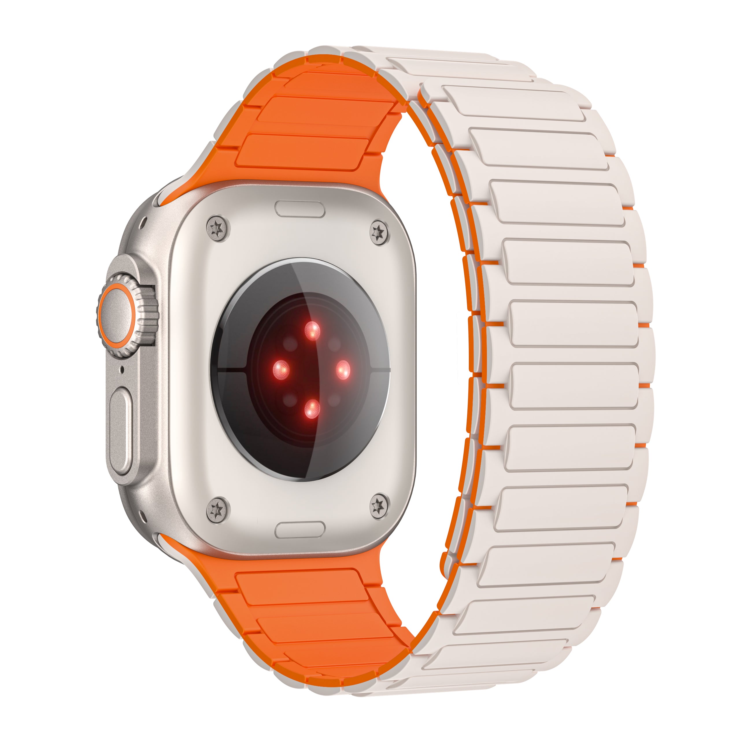 For Apple Watch Ultra / Ultra 2 49mm / 8 / 7 / 9 45mm / 6 5 4 SE SE (2022) 44mm / 3 2 1 42mm Magnetic Silicone Watch Band - Brown Apricot
