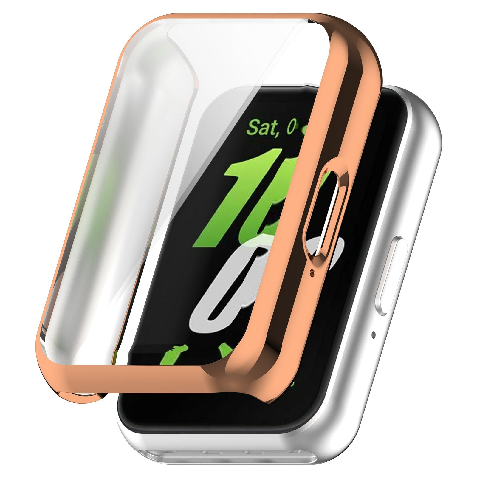 For Samsung Galaxy Fit3 Soft TPU Protective Cover All-inclusive Electroplating Watch Case - Rose Gold