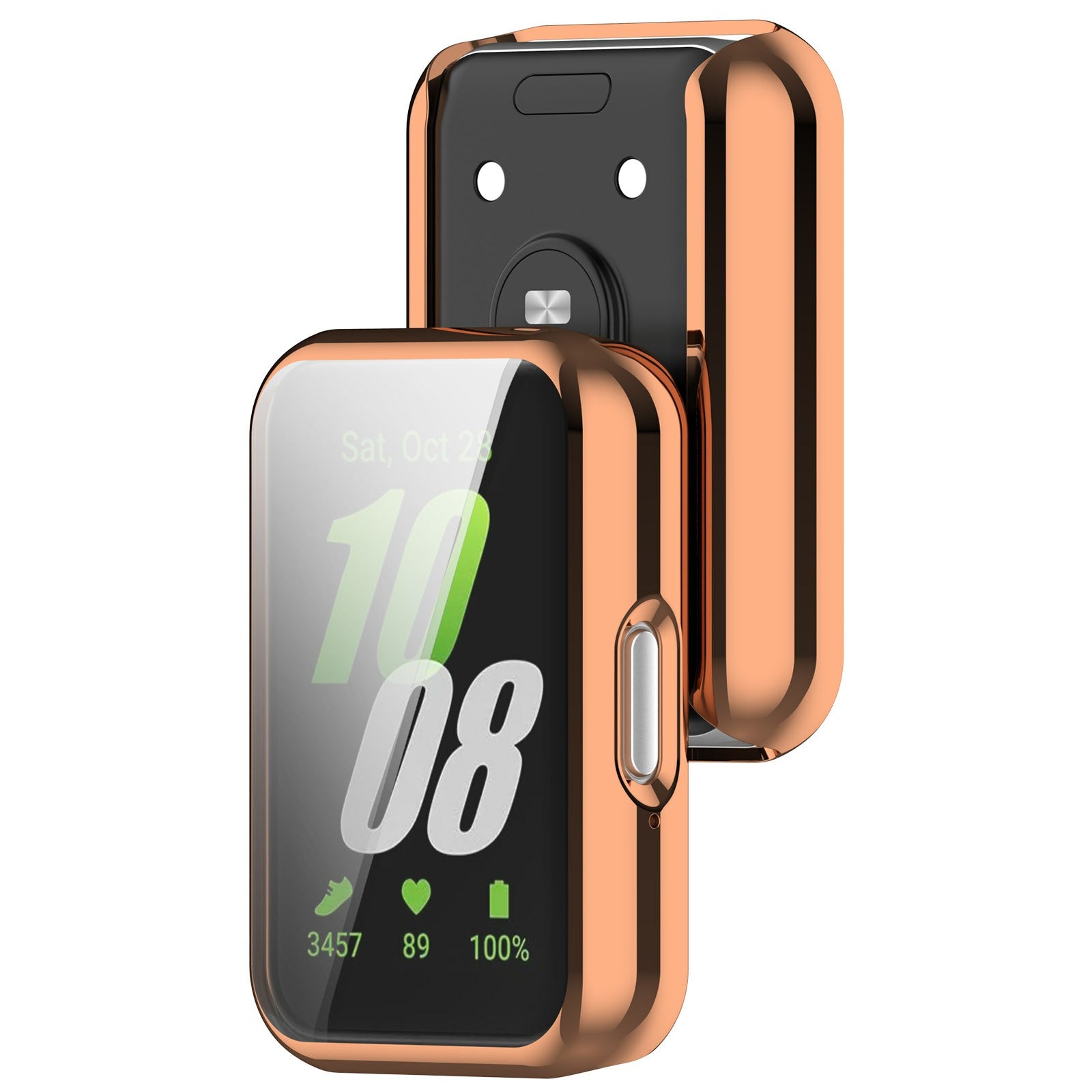 For Samsung Galaxy Fit3 Soft TPU Protective Cover All-inclusive Electroplating Watch Case - Rose Gold