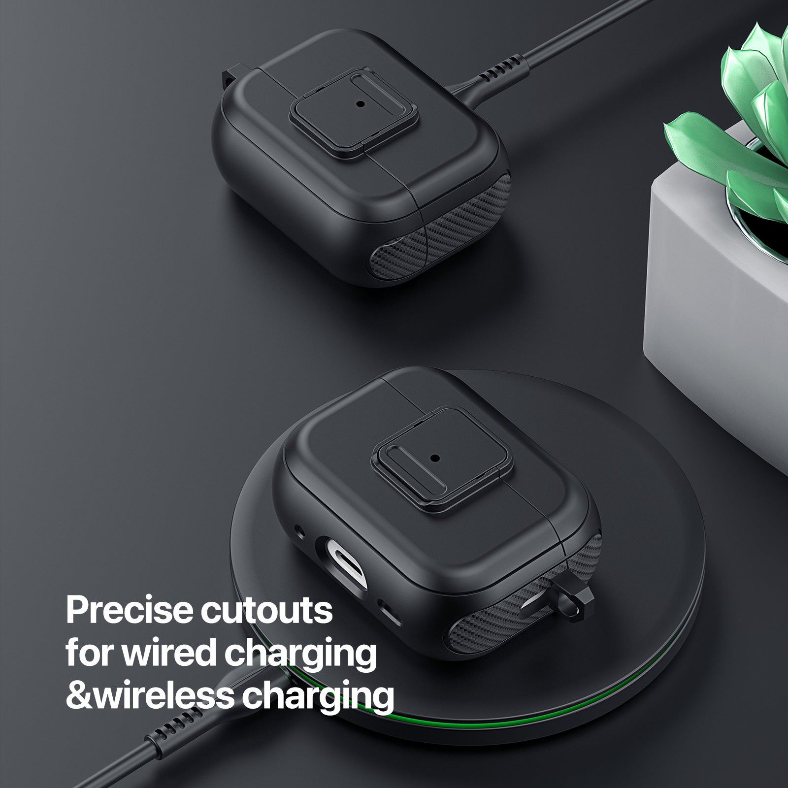 DUX DUCIS PECJ Series for Apple AirPods 3 Earphone Case Cover TPU and PC Material with Carabiner