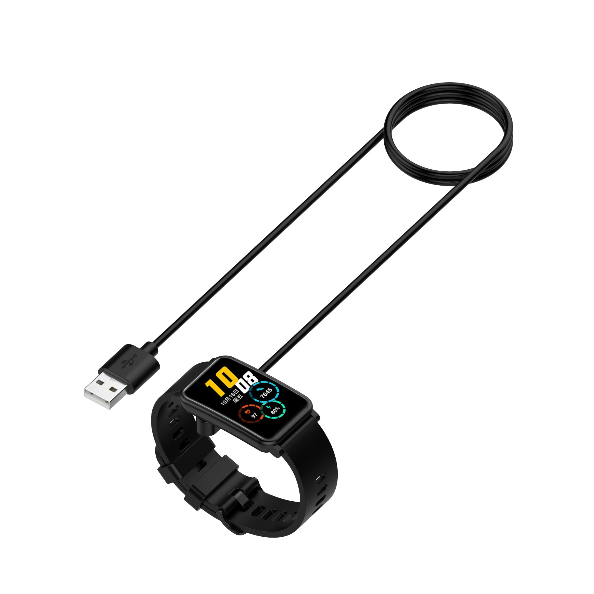 1m Magnetic Power Cord for Samsung Galaxy Fit3 (SM-R390) Charging Cable - Black