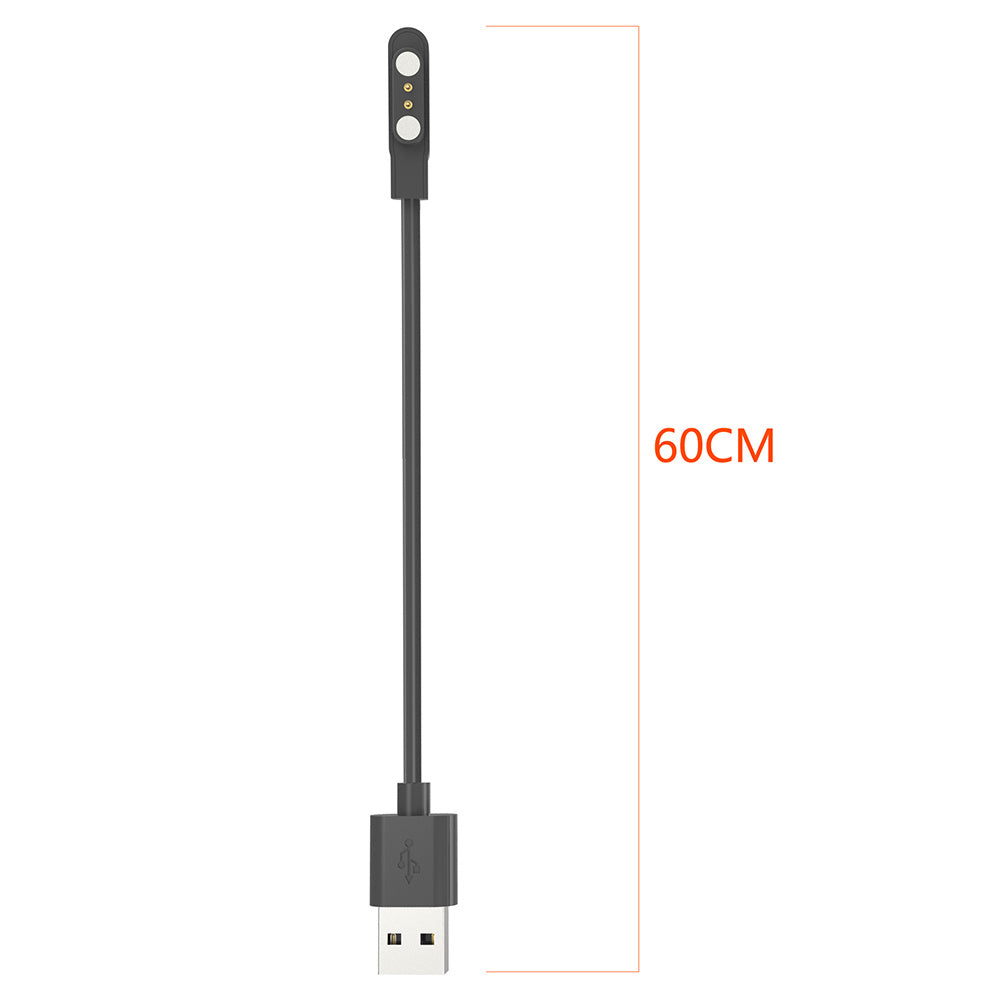 For QCY Watch GTC / Watch WA22GTCA USB 60CM Cable Magnetic Watch Charger Charging Dock - Black