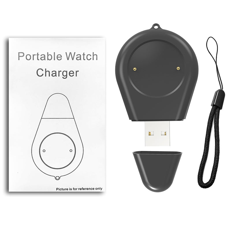 For Honor Watch GS 4 Waterdrop Shape USB Charger Smart Watch Portable Charging Dock - Black