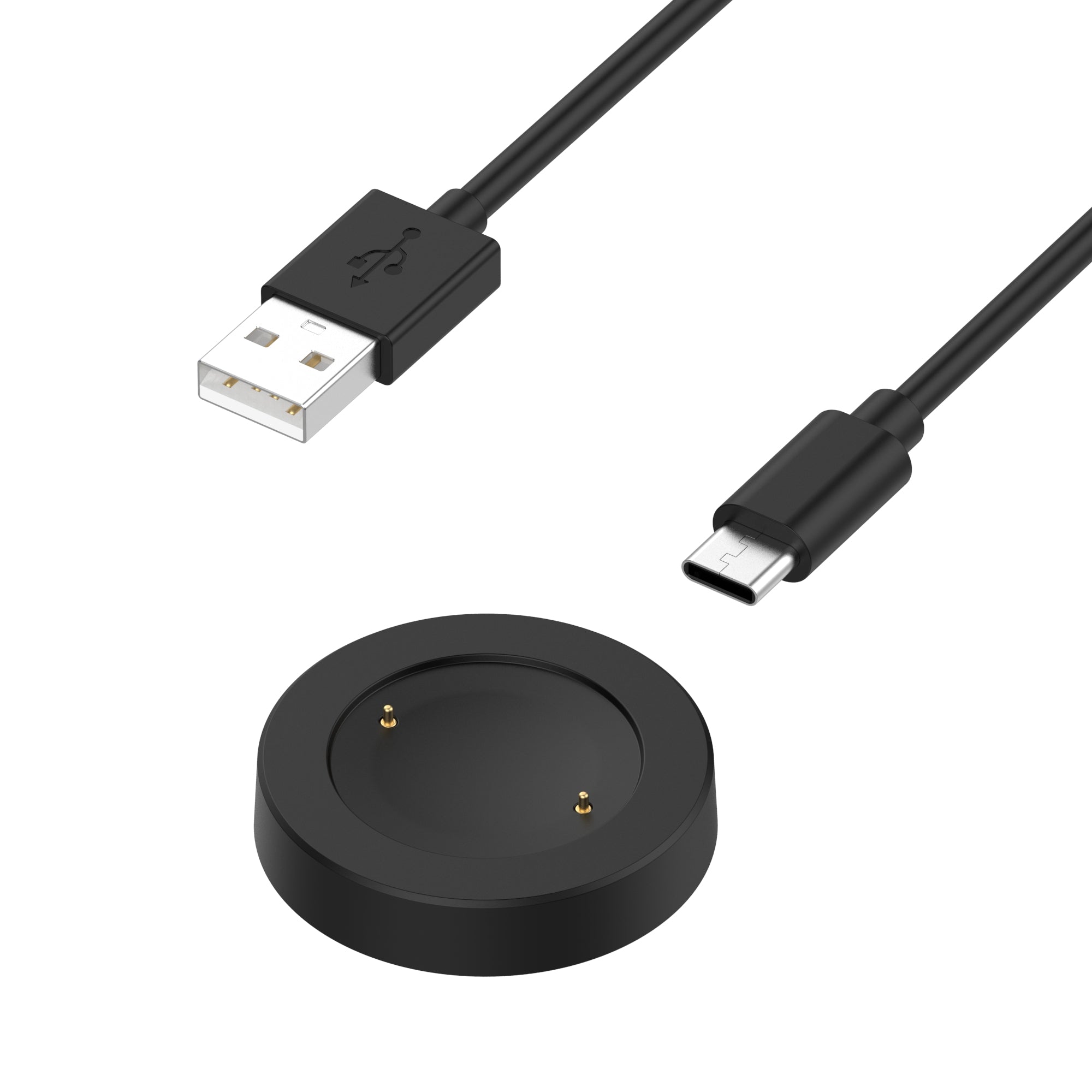 For Honor Watch GS 4 / Watch GS 3 MUS-B19 / Watch 4 TMA-L19 Charging Dock Watch Charger with 1m Splittable Cable - Black