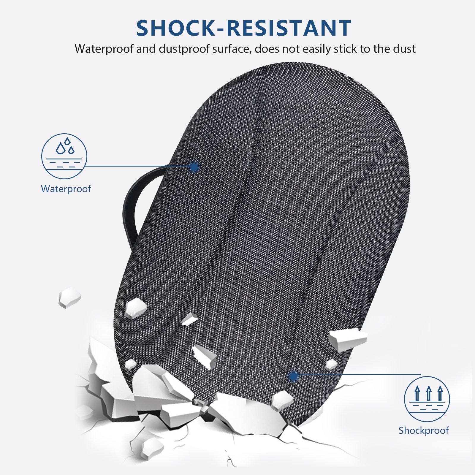 For Meta Quest 3 VR Headset Carrying Case EVA Shockproof Zipper Storage Bag