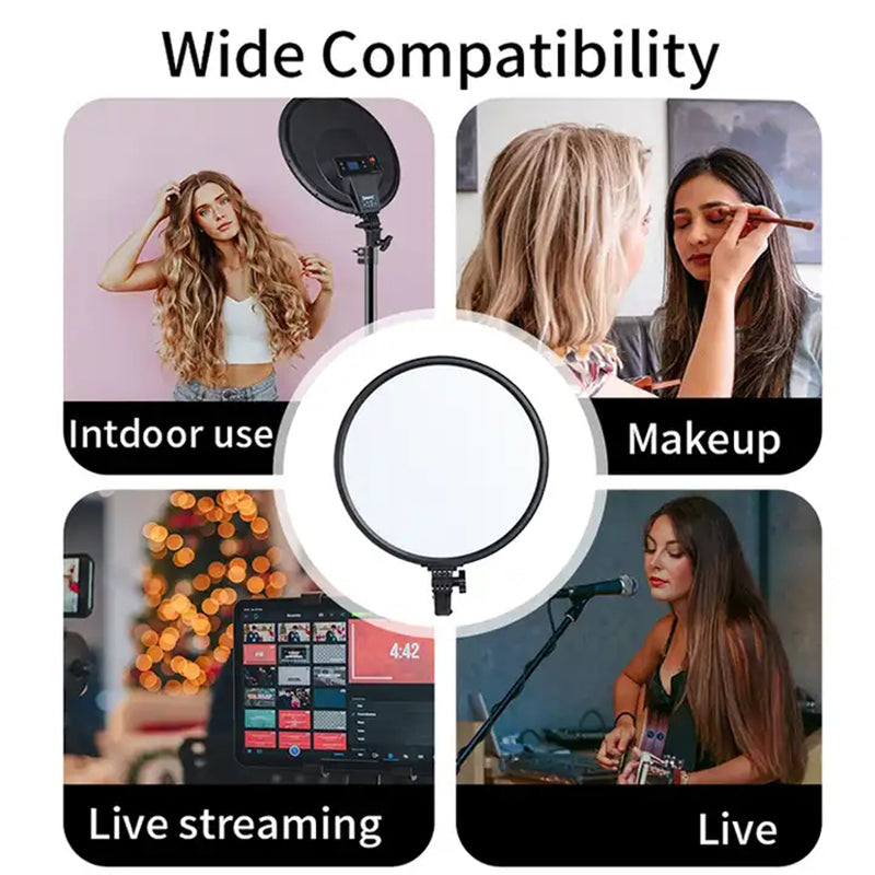 JMARY FM-15RS 15-inch 40W Adjustable Portrait Light Studio LED Round Fill Light
