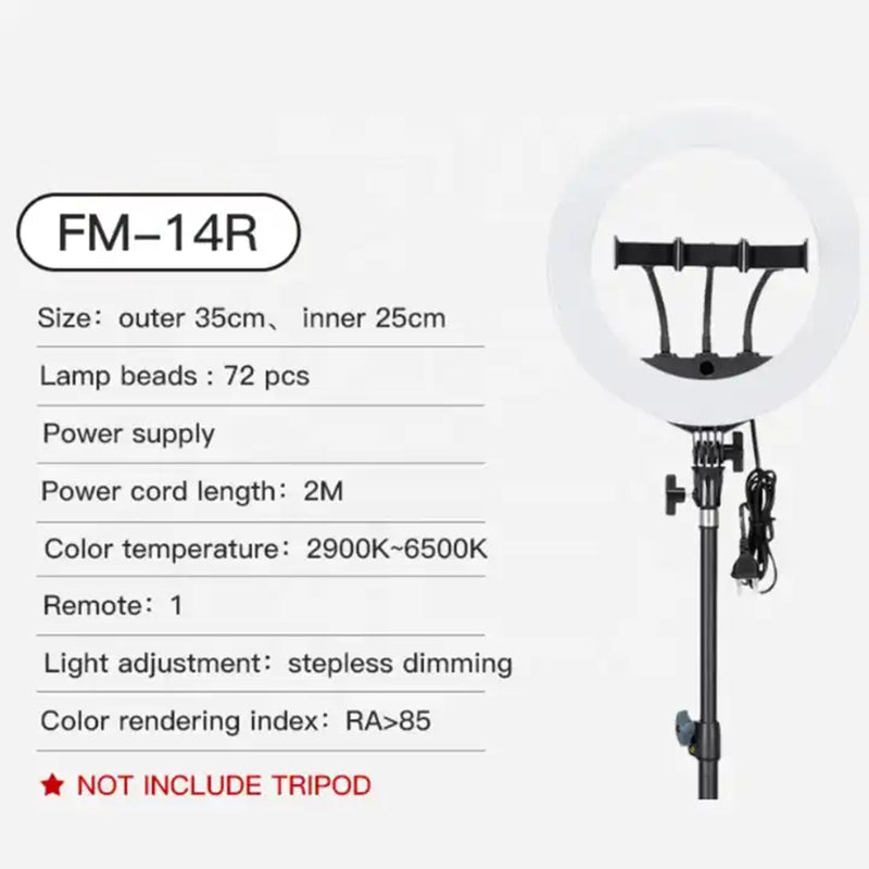 JMARY FM-14R 14-inch Live Streaming Ring Light Photography LED Fill Light