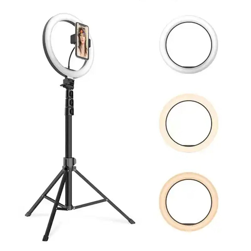 JMARY FM-536A 10-inch Ring Fill Light with Phone Clip + Bluetooth Shutter + Tripod